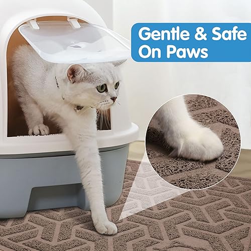 Miniatura 2 de UPSKY Tapete de arena para gatos, tapete suave para patas de gatito, tapete grande para caja de arena de 35 x 24 pulgadas, control de dispersión