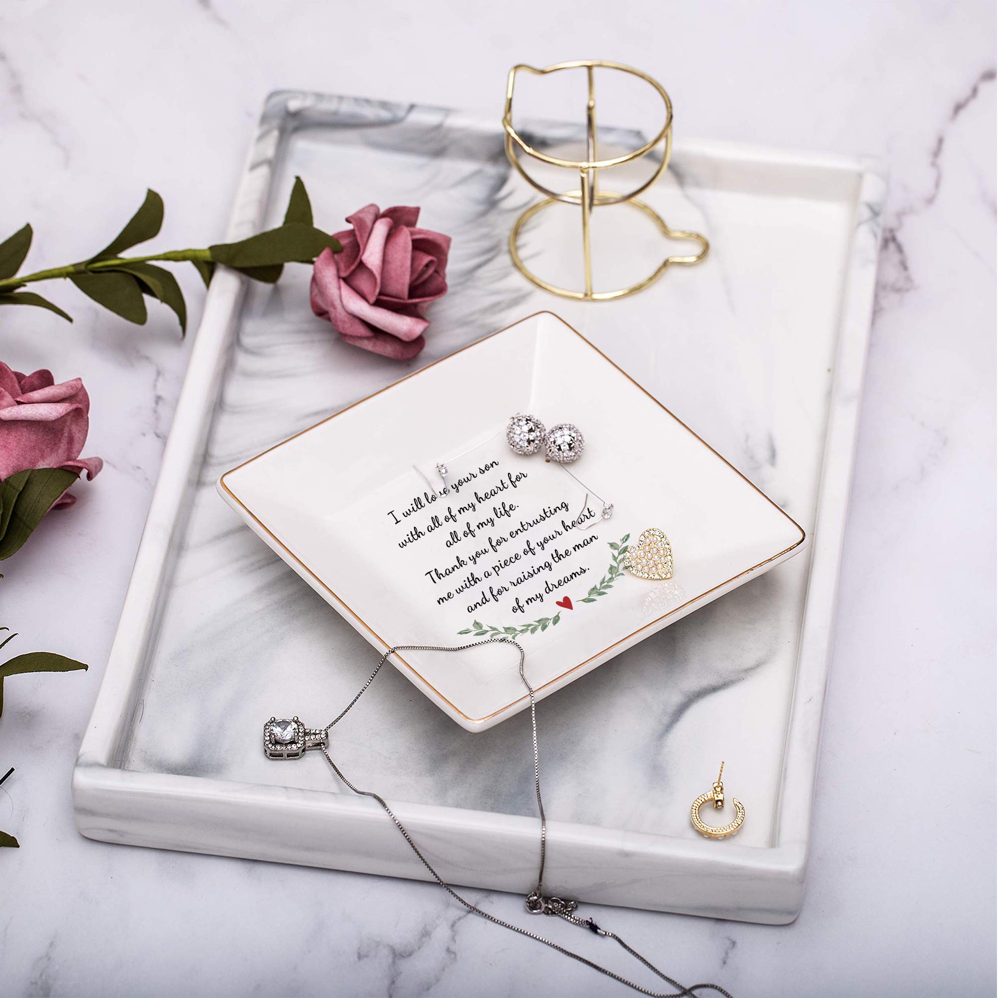 Prezenty dla matki pana młodego od panny młodej, prezenty ślubne dla teściowej, prezent z podziękowaniem dla nowej mamy, ceramiczne naczynie na bibeloty - "I Will Love Your Son with All of My Heart