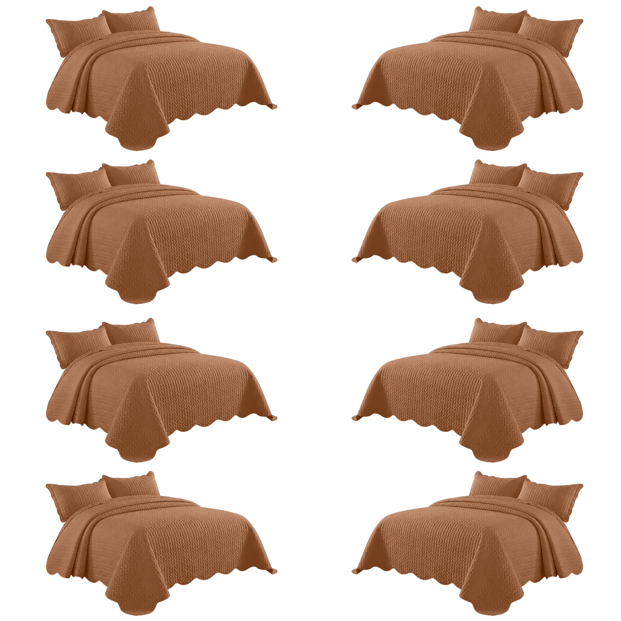 IR Imperial Rooms California King Quilt Bedspread Rust Leaf 8-Pack