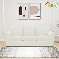 Vista 2 de Easy-Going Juego de funda elástica para sofá de 7 piezas, lavable, para 3 cojines de respaldo y asiento, funda antideslizante para sofá, protector