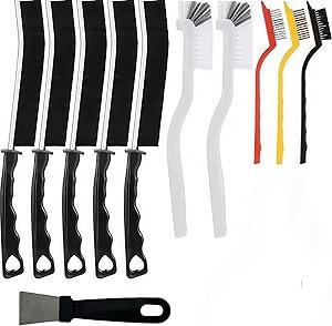 Hard Bristle Crevice Cleaning Brush, Small Cleaning Brushes, Grout Cleaner Brush, Toilet Brush, Scrub Brush for Shower Tile, Skinny Gap Cleaning Tools for Household Use, Bathroom, Kitchen (11)