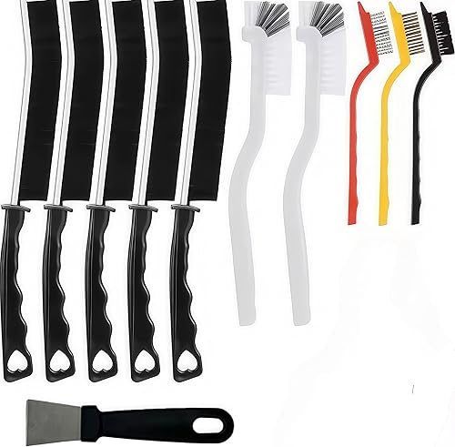 Hard Bristle Crevice Cleaning Brush, Small Cleaning Brushes, Grout Cleaner Brush, Toilet Brush, Scrub Brush for Shower Tile, Skinny Gap Cleaning Tools for Household Use, Bathroom, Kitchen (11)