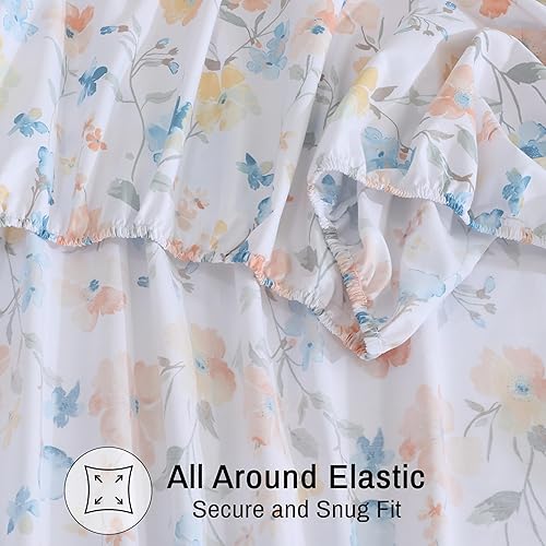 Miniatura 7 de ZOYER Sábanas de 100 % algodón percal tamaño King, refrescantes y transpirables, duraderas, con una sensación nítida, suave y cómoda, bolsillo