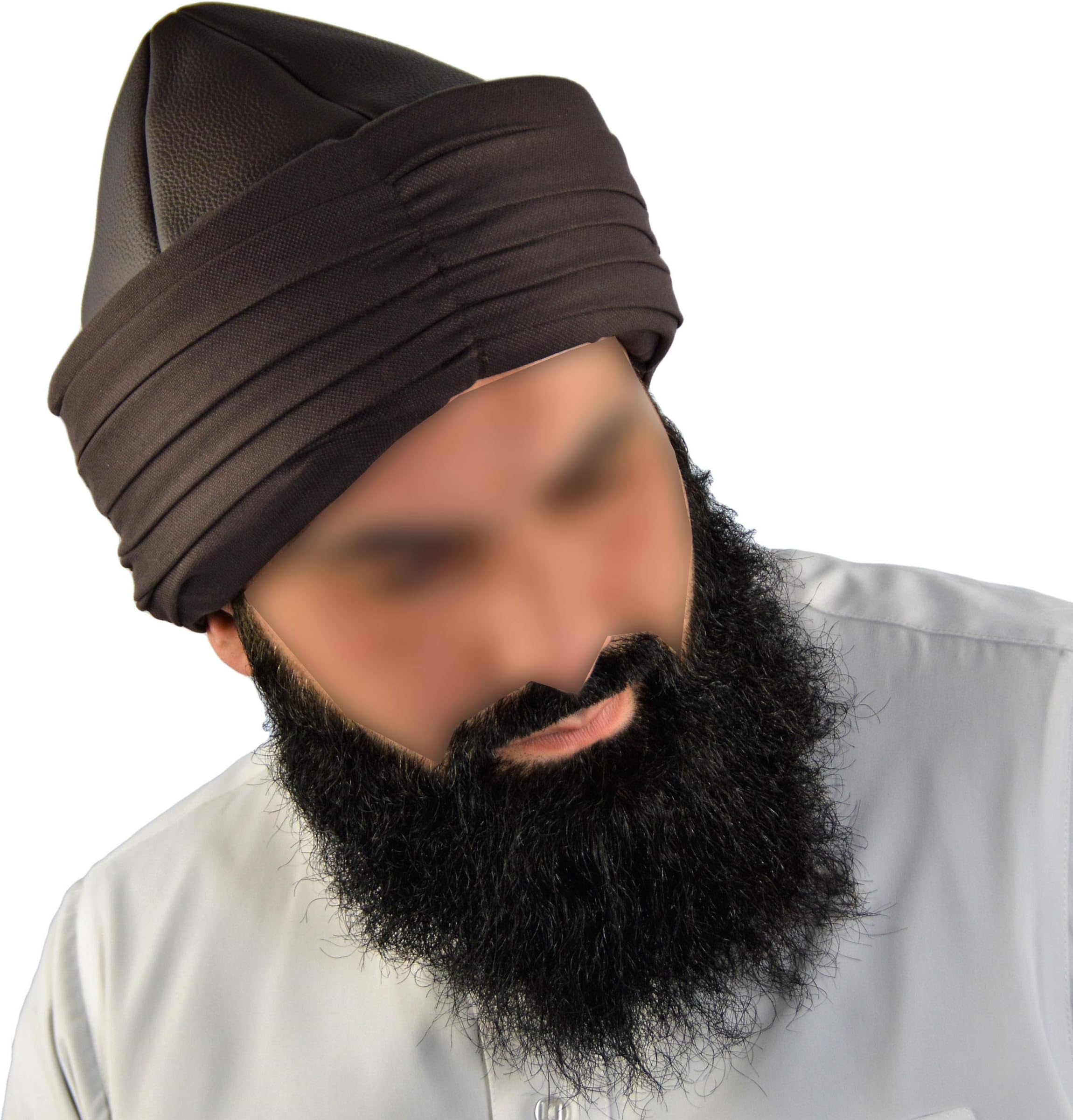 IYI Kayi Ertugrul Bey Alp Hat with Attached Fabric Turban Ready to wear - Real Leather -