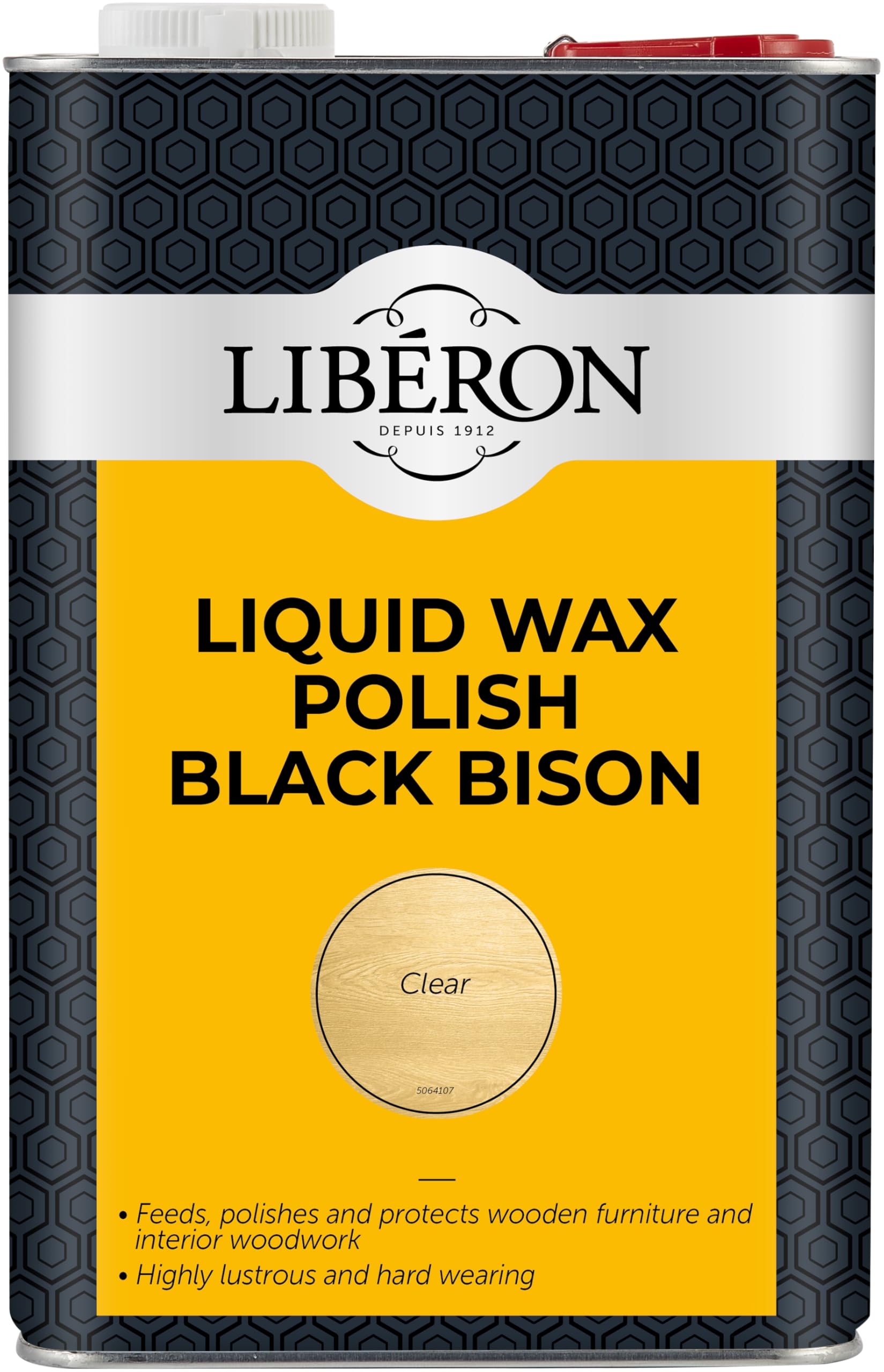 Libéron Liquid Wax Polish Black Bison - Traditional Fine Woodcare Formula - Nourishes, Protects & Provides a Hard-Wearing Shine - Ideal for Furniture & Large Surfaces - Clear - 5 litres