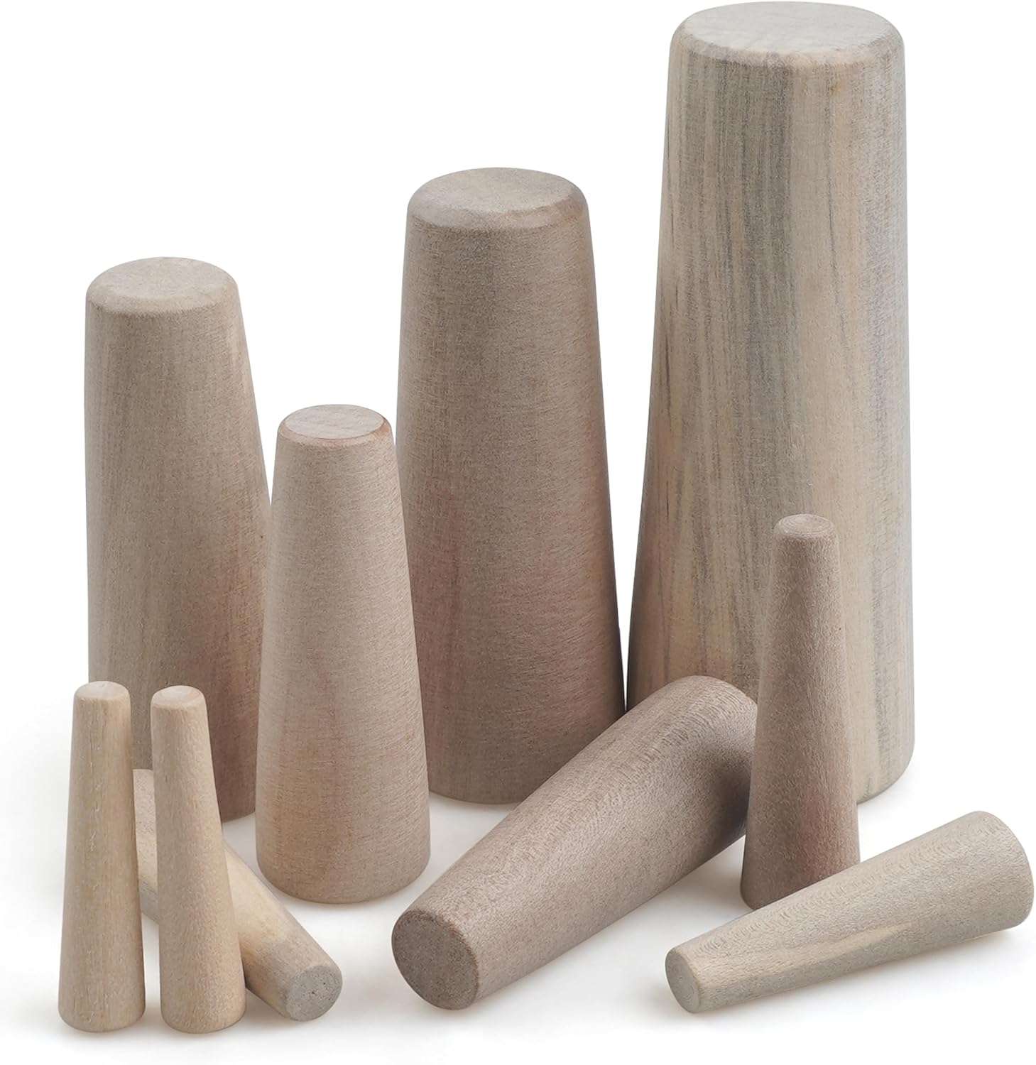 Jwthee 10PCS Wood Boat Plug Set - Marine Notfall-Stecker, Konische Holz-Bungs Für Yachten