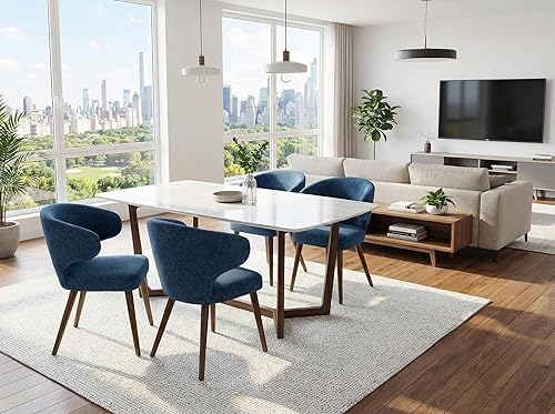 Miniatura 11 de Juego de 6 sillas tapizadas con brazos decorativos, de imitación de sherpa de mediados de siglo, sillas de comedor modernas para cocina, comedor,