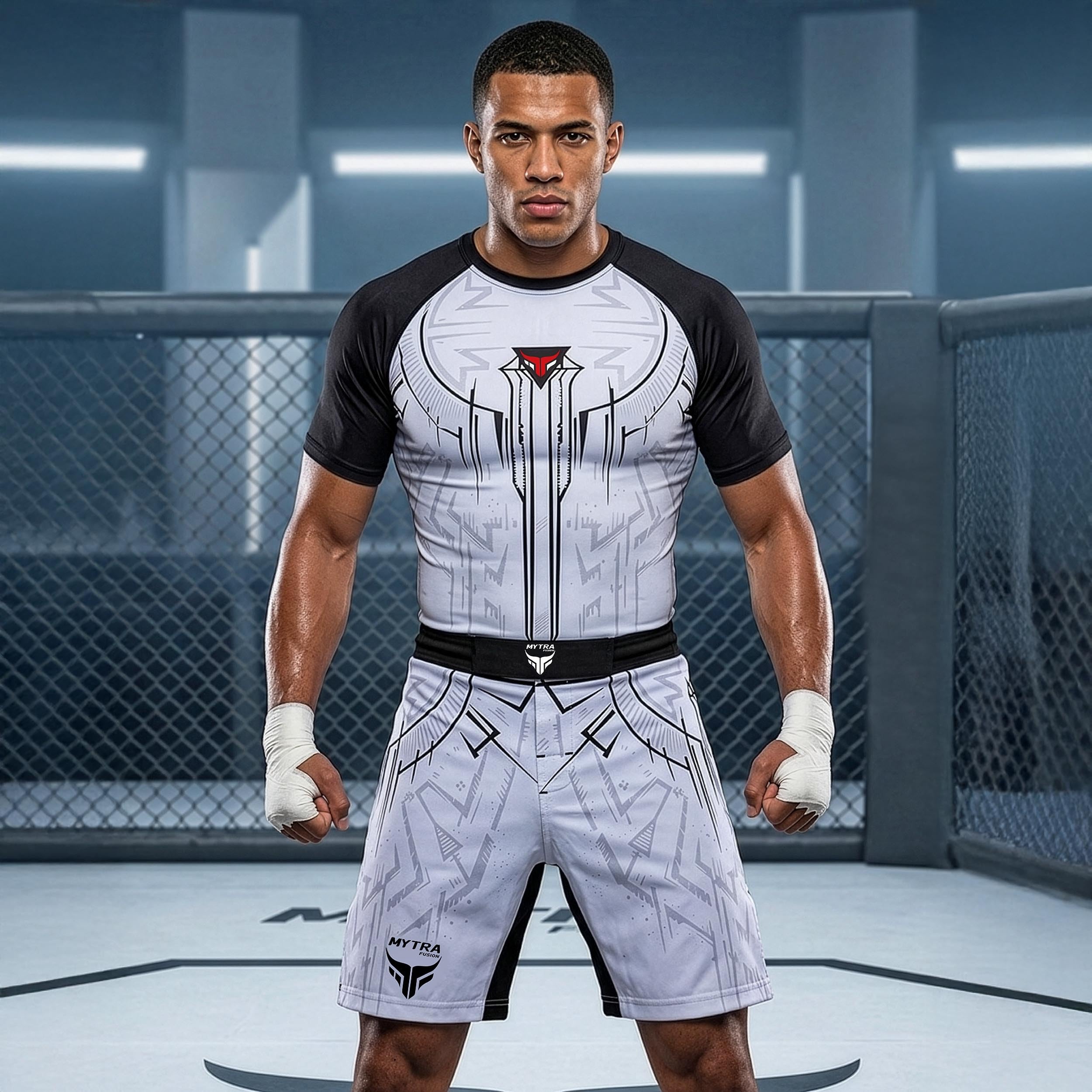 Mytra Fusion MMA Shorts Uomo Pantaloncini Cage Fighting per Bodybuilding, Allenamento Kickboxing Grappling Sport da Combattimento Muay Thai e Arti Marziali