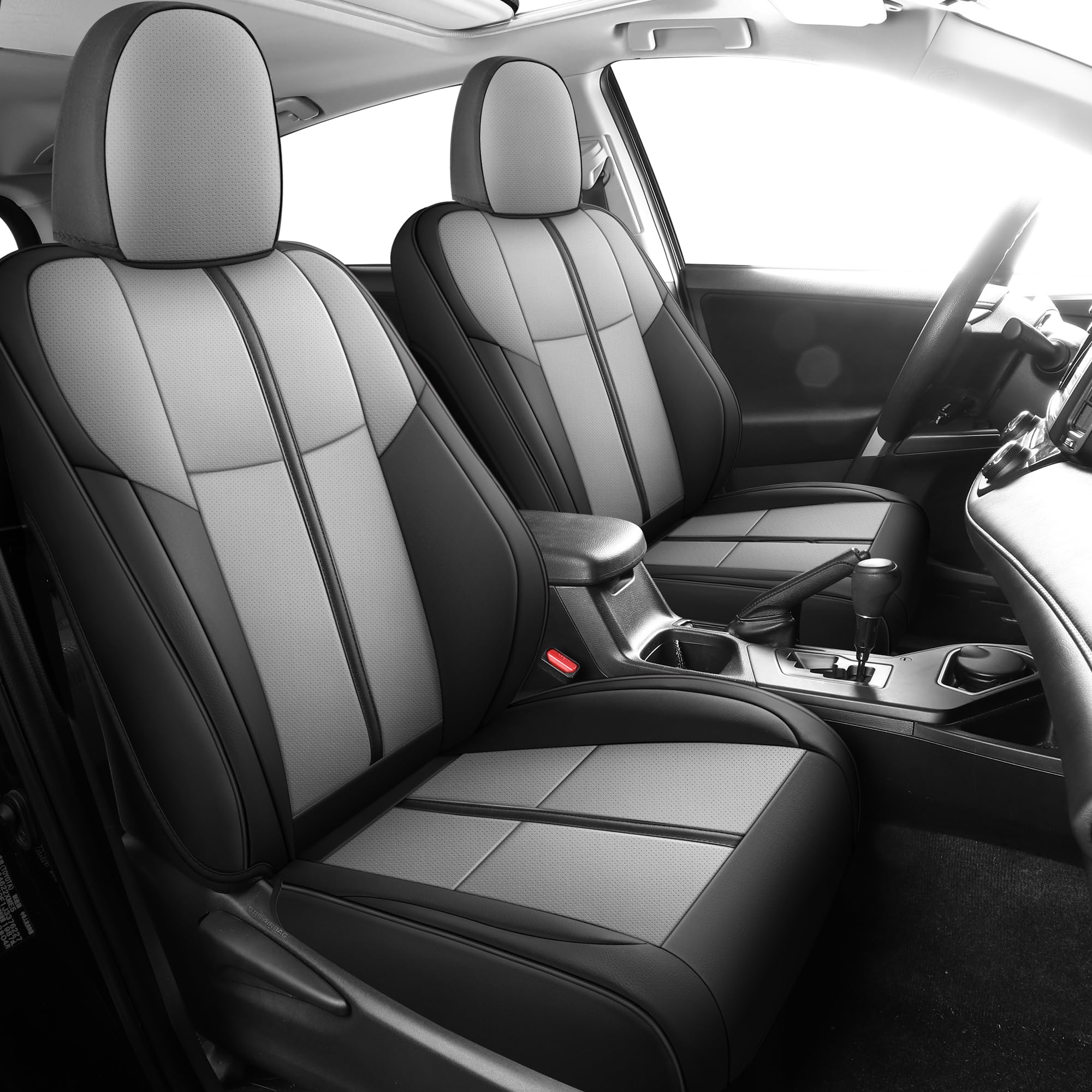 Leather Car Seat Covers for RAV4, NonSlip Full Set Automotive Vehicle