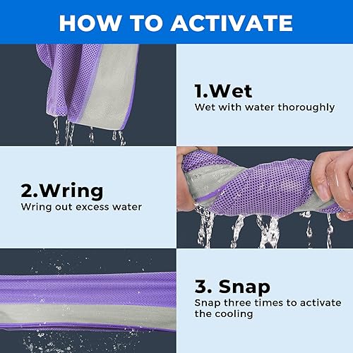 Miniatura 5 de Sukeen Toalla refrescante con capucha, toallas de enfriamiento de secado rápido para cuello y cara con borde pegajoso gris, toallas de refrigeración
