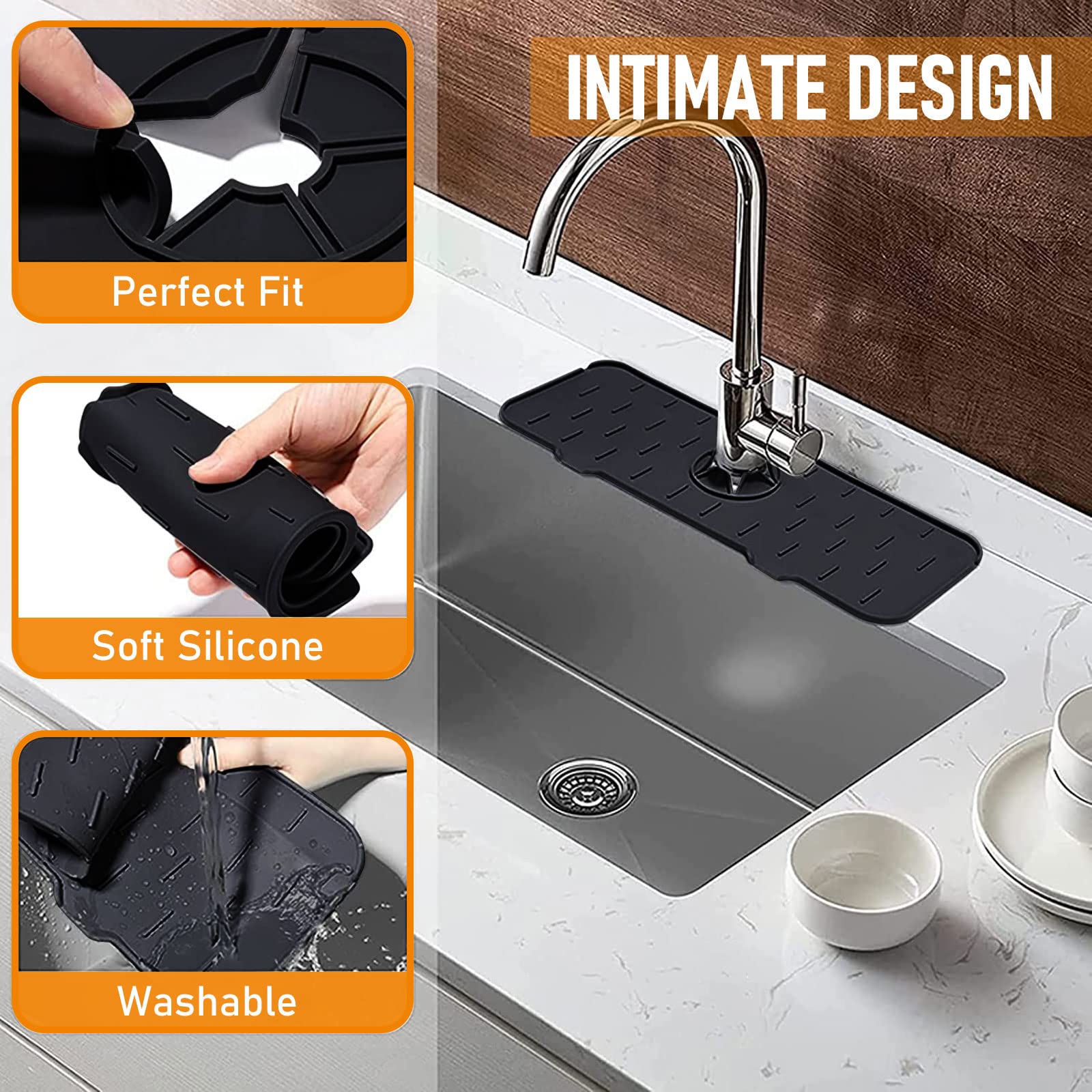HSXL – Diatomiet Mat voor Kraan – Gootsteen – Droogmat – Afdruip – Keuken – Kraanmat – Antislip – 38x10CM – Wit Marmerlook – Tapis de Robinet / Faucet Mat – BPK HSXL – Diatomiet Mat voor Kraan – Gootsteen – Droogmat – Afdruip – Keuken – Kraanmat – Antislip – 38x10CM – Wit Marmerlook – Tapis de Robinet / Faucet Mat – BPK