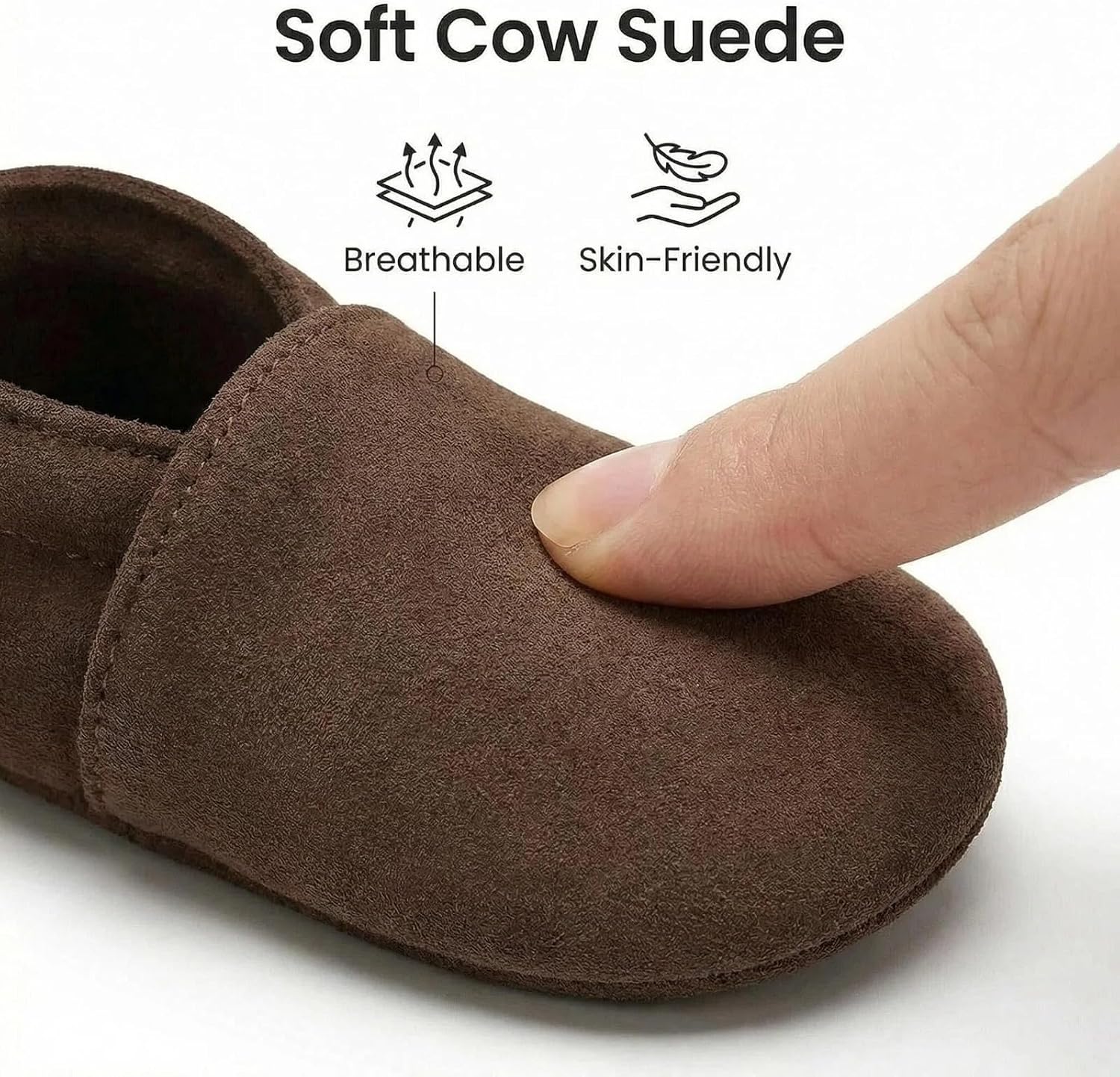 Soft Sole Baby Walking Shoes Suede Leather Moccasins First Step Crib Shoes for Baby Girl and Toddlers