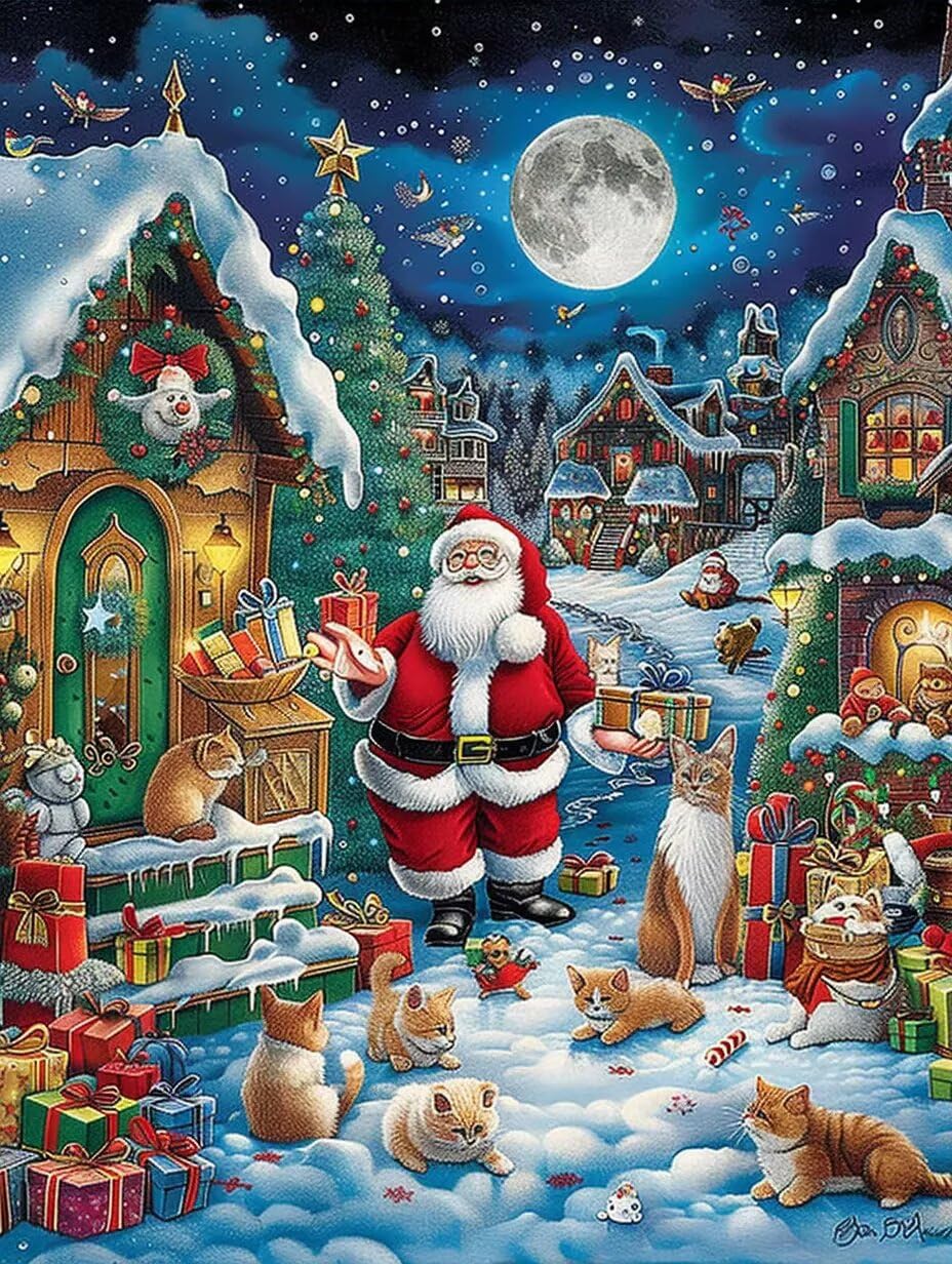 Framable 500 Piece Puzzles for Adults, Painting Santa Claus