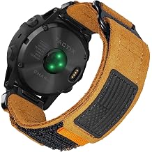 Soft Suede Leather Watch Band, 22mm Military Strap Compatible with Garmin Fenix 8 47mm /7/7 Pro/6/6 Pro/5/5 Plus/E 47mm, MARQ Athlete/Golfer/Driver/Captain/Adventurer/Commander, Instinct 2/Crossover/Tacical/Esports/Tide, D2 Delta S/Descent G1, Approach S60/62/S70 47mm, Forerunner965/955/945/935/745,Quatix 6/5, Epix 2