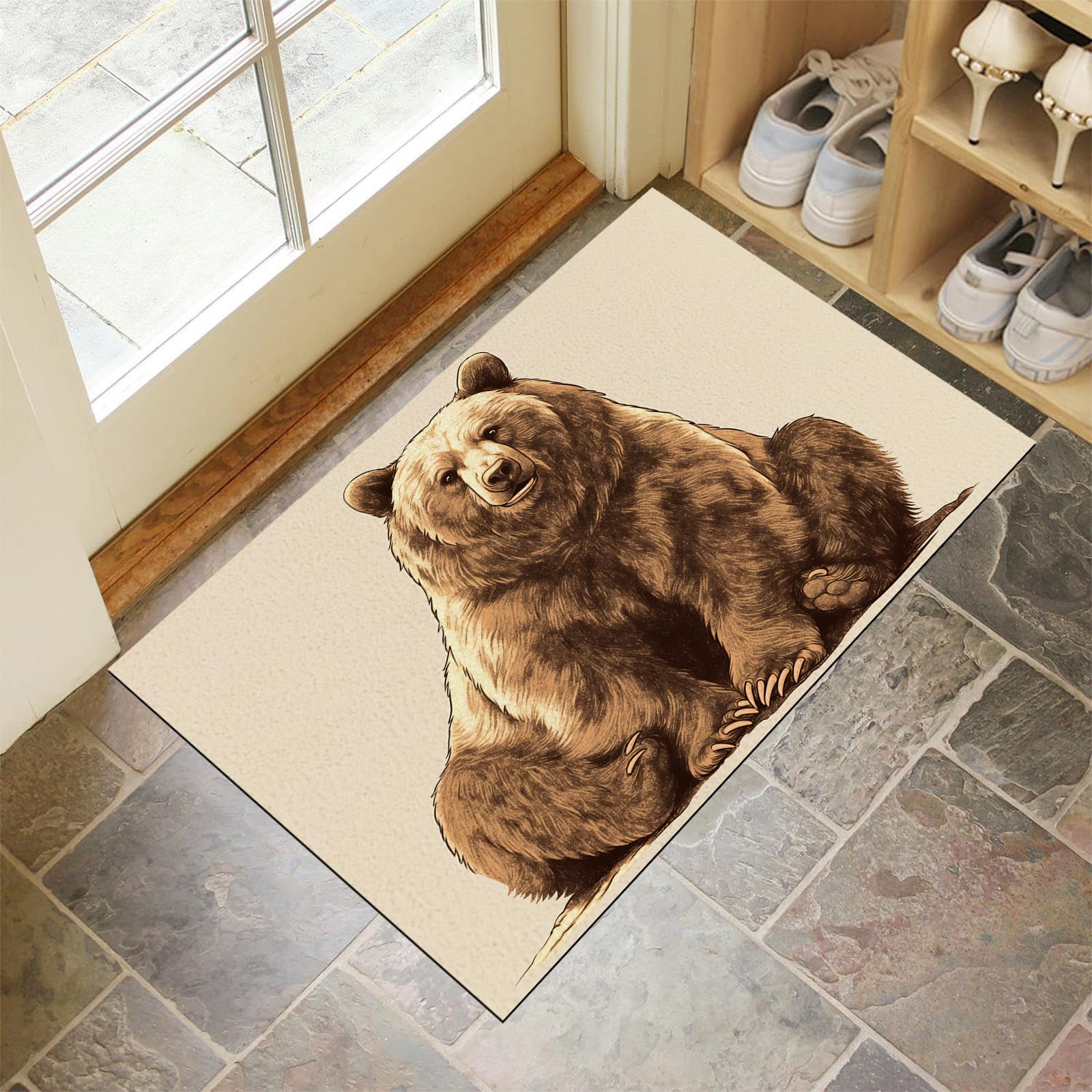 Paillasson attrape poussière 60x90cm tapis d'entrée lavable et absorbant