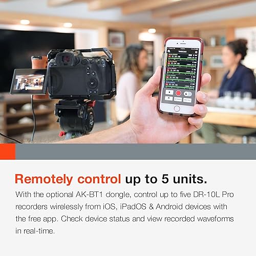 Miniatura 7 de TASCAM Grabadora de campo DR-10L Pro con micrófono Lavalier y grabación flotante de 32 bits para audio para video soporta microSDXC de 512 GB y