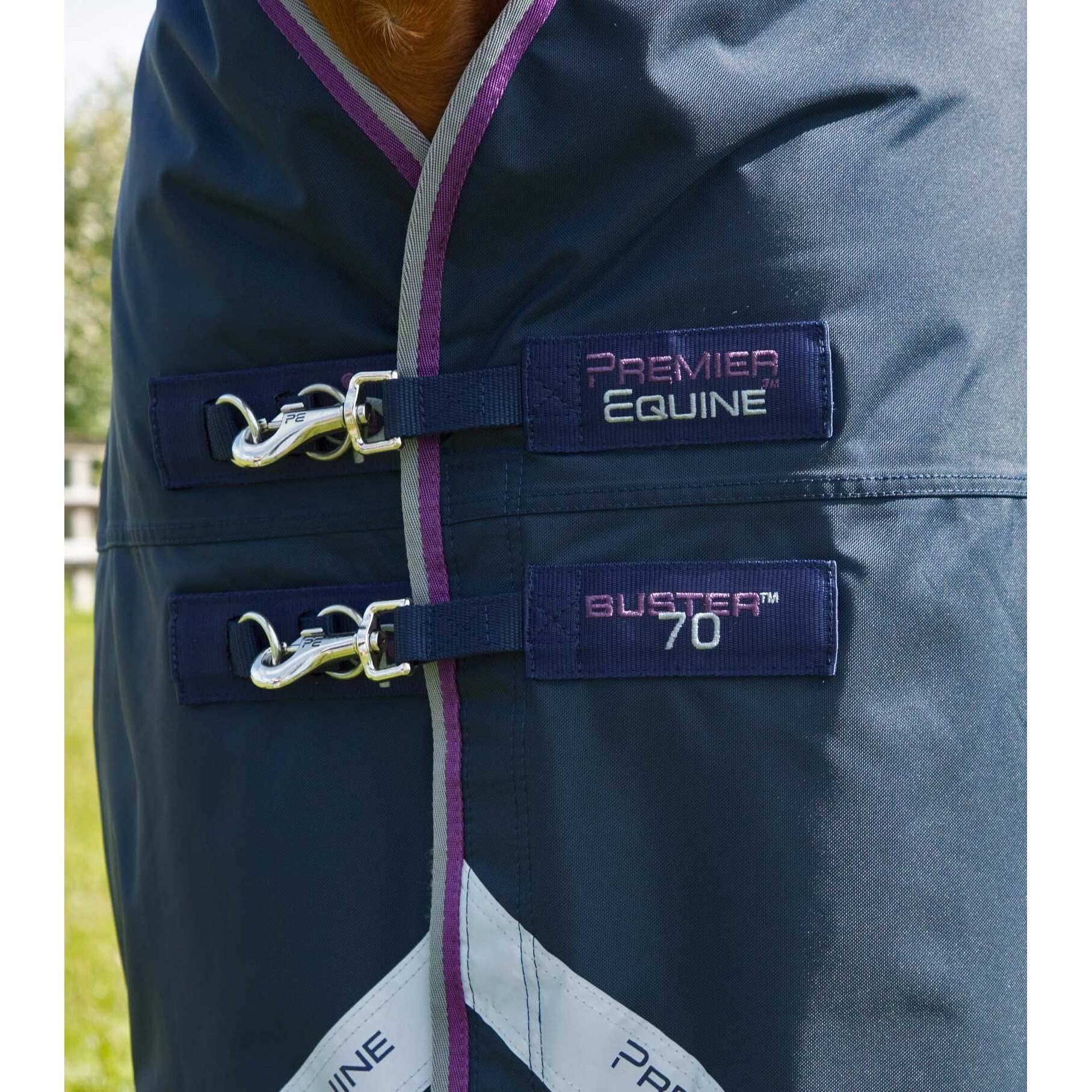 Coperta impermeabile per cavalli con copricollo Premier Equine Buster 70 g
