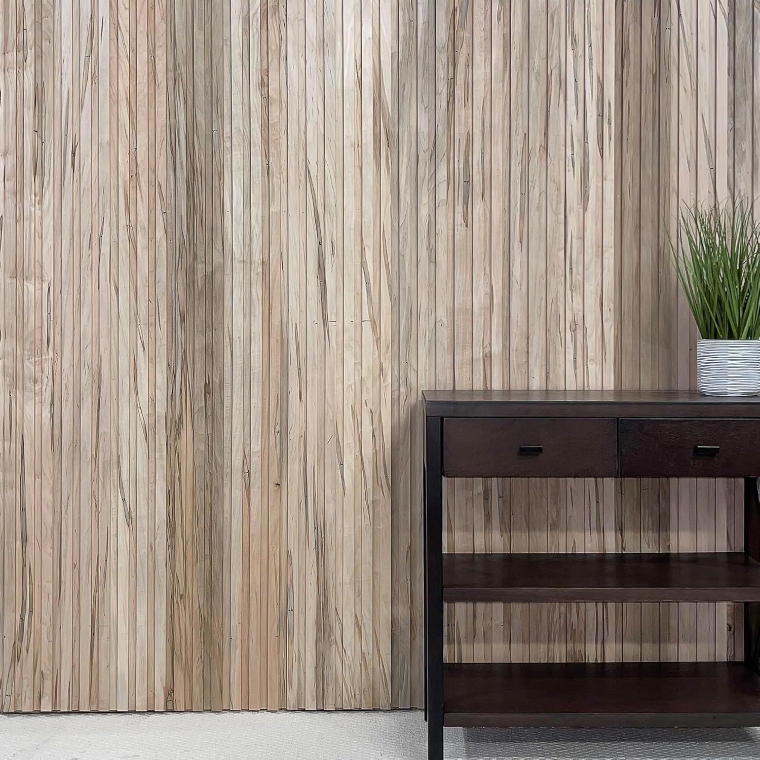 4-Pack Real Wood Slat Wall Panels, 3/4" x 5-1/2" x 94", Solid American Hardwood, The Millwork Outlet, (Ambrosia Maple, 94")
