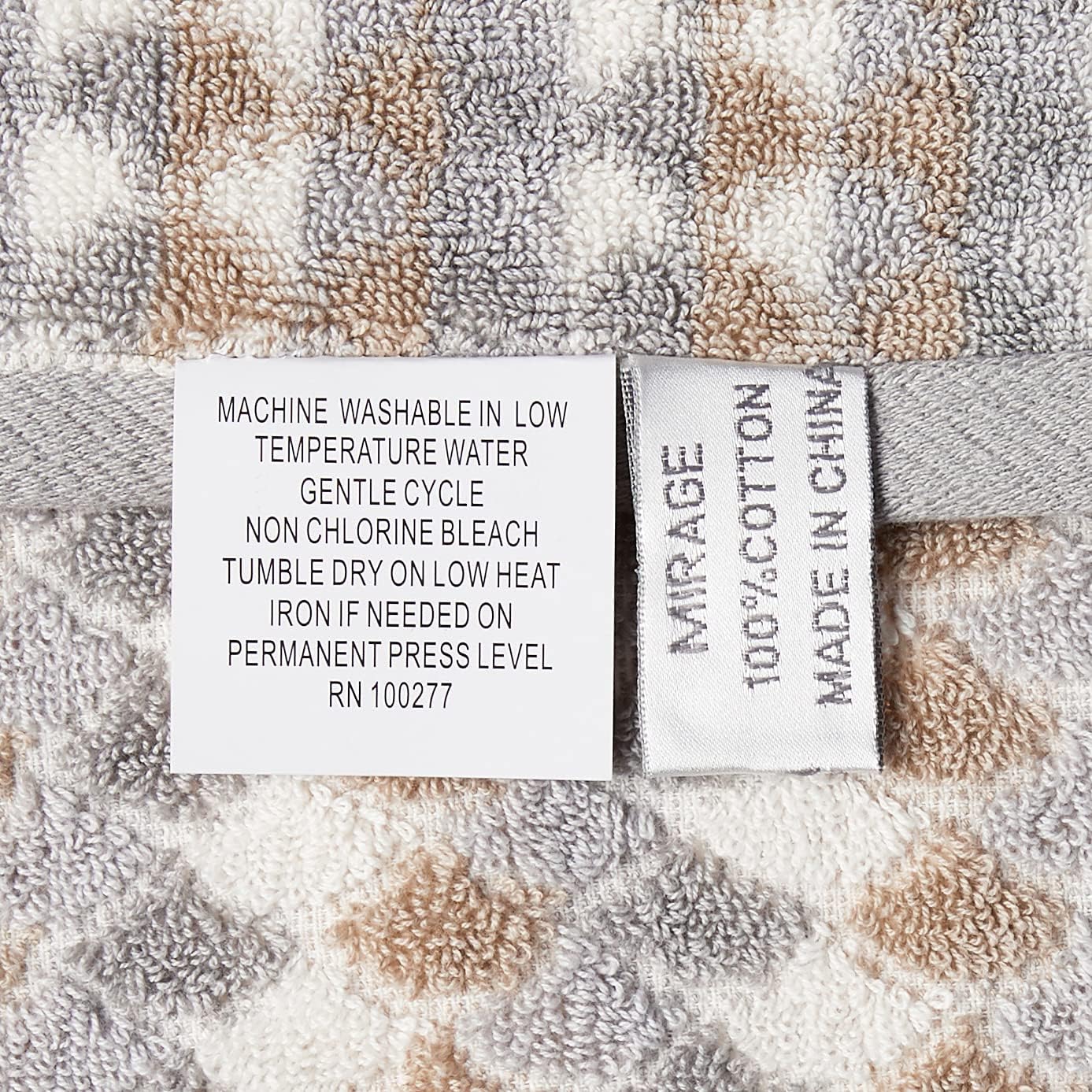 Violet Linen Mirage Pattern, 100% Terry Plush 600 GSM Cotton Super Soft Highly Absorbent Jacquard Fashion Towel for Bathroom, Premium Hotel, Spa Quality, 20 X 30 Taupe, Set of 2 Hand Towels
