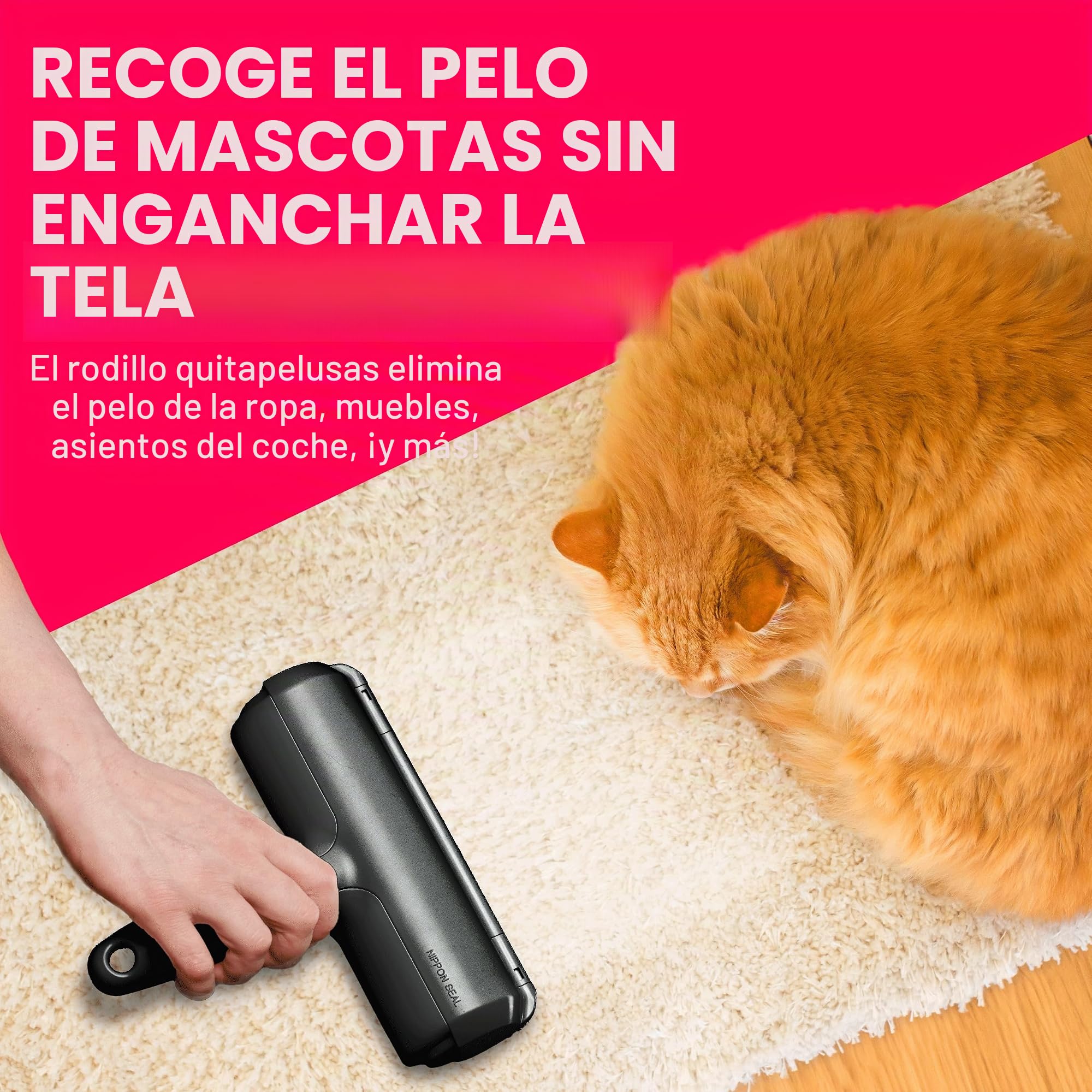 ChomChom Roller Removedor de pelo de mascotas y rodillo reutilizable, removedor de pelusa para muebles, sofá, alfombra, ropa y ropa de cama, portátil