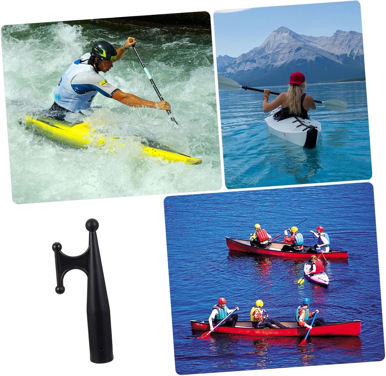 Vaguelly Replacement Nylon Boat Hook End Attachment for 28mm Pole, Sturdy Black Plastic Mooring Hook, Docking and Boating Accessory for Yacht, Kayak, Dinghy Use