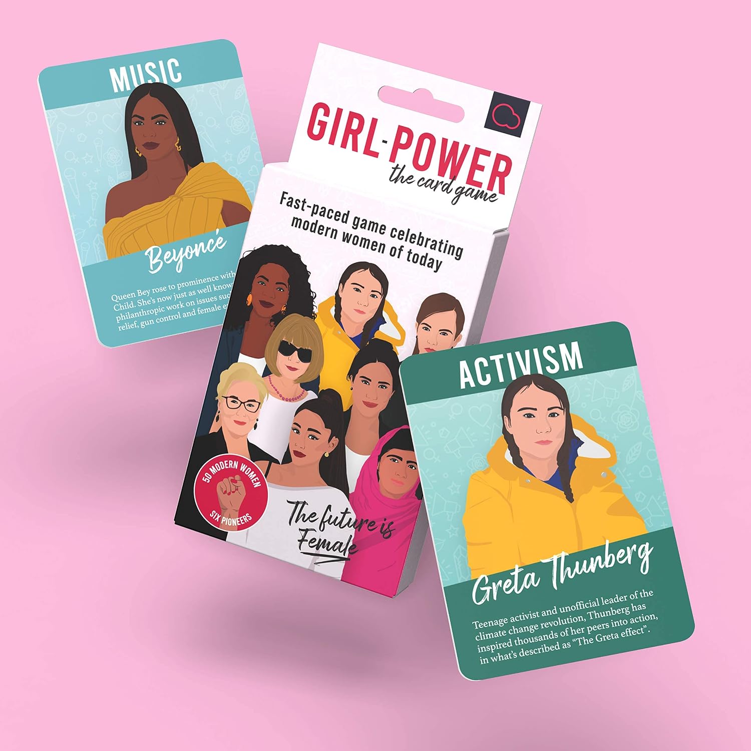 Bubblegum Stuff Girl Power Game - Feminist Speed Spoons Card Game - Collect A Set and Snatch A Pioneer - Fast and Fun Game - Suitable for Family, Kids, Teenagers & Adults