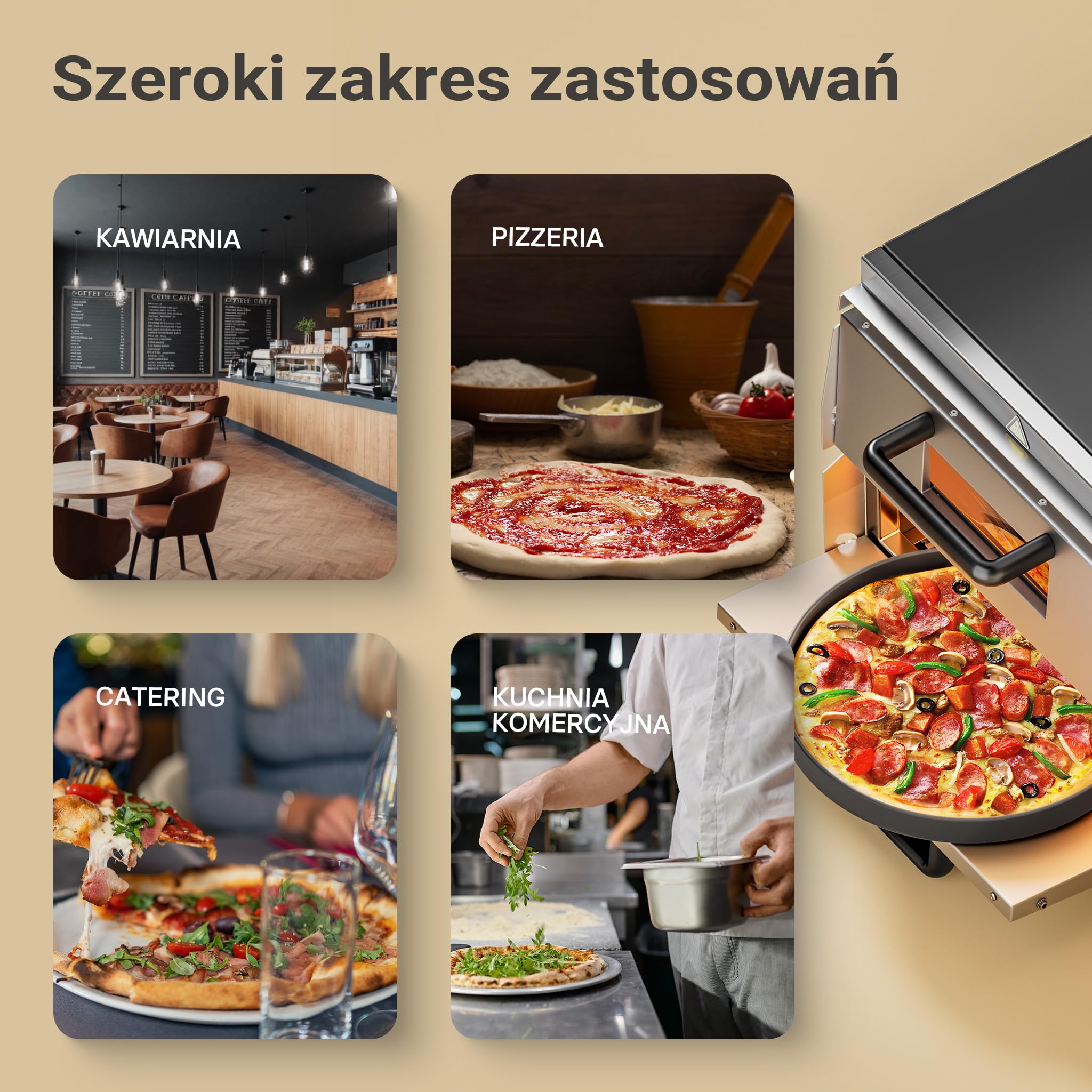 2-piętrowy piec do pizzy 3000W z kordierytem jak w piecu opalanym drewnem piekarnik gastronomiczny