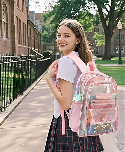 Miniatura 2 de Mochila transparente para niñas, niños, mujeres y hombres, resistente bolsa de PVC transparente para escuela, universidad, mochila transparente,