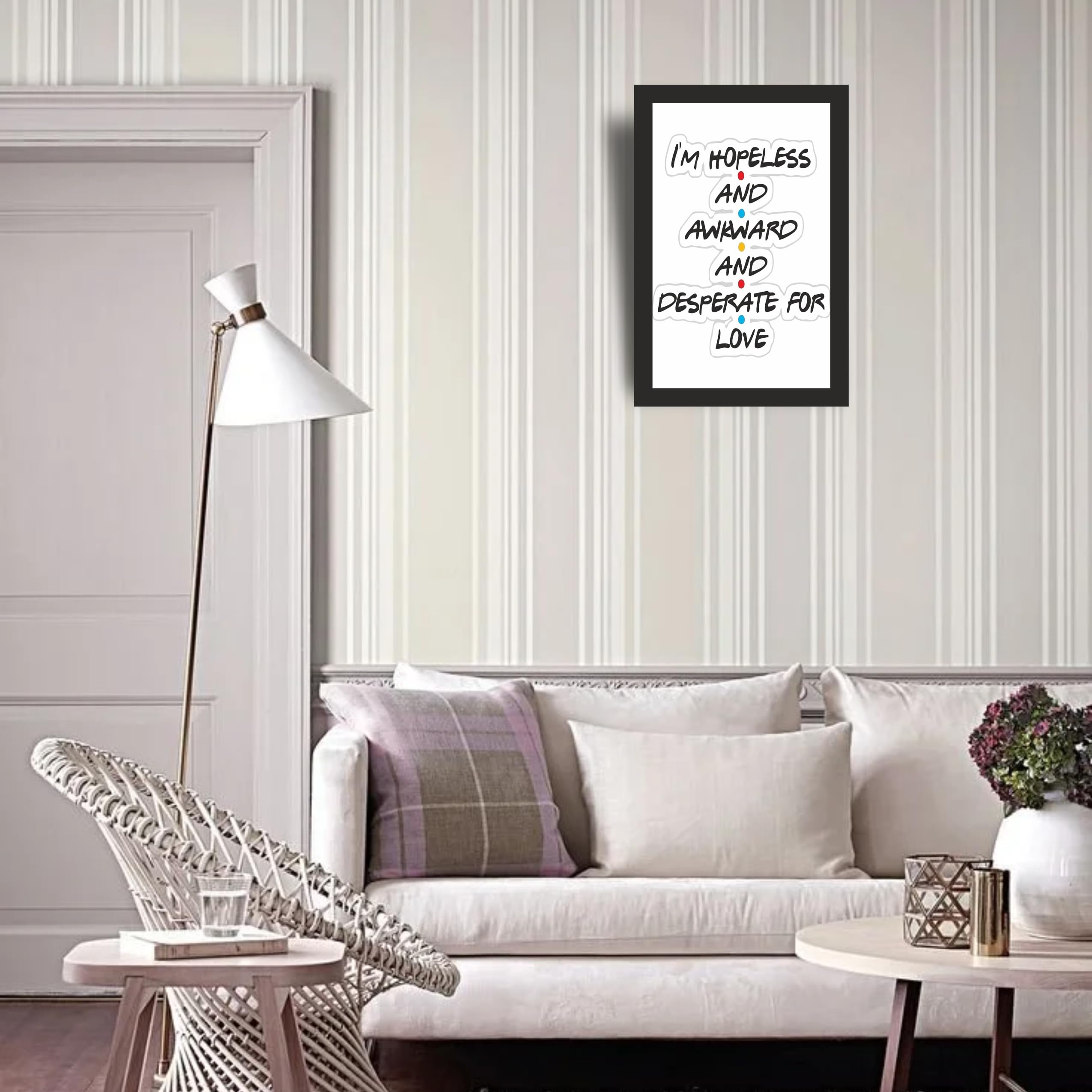 Friends Chandler Love Quote Sticker Photo Frame A4 Black