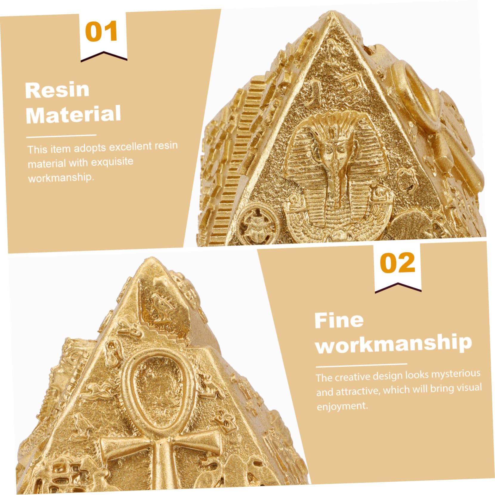 FOMIYES 3pcs Egyptian Pyramids Desk Topper Mini Decor Egyptian Art Bride Decorations Mushroom Figurines Mushrooms Decor Skeleton Decor Bridal Shower Decorations Crafts Girl Resin Household