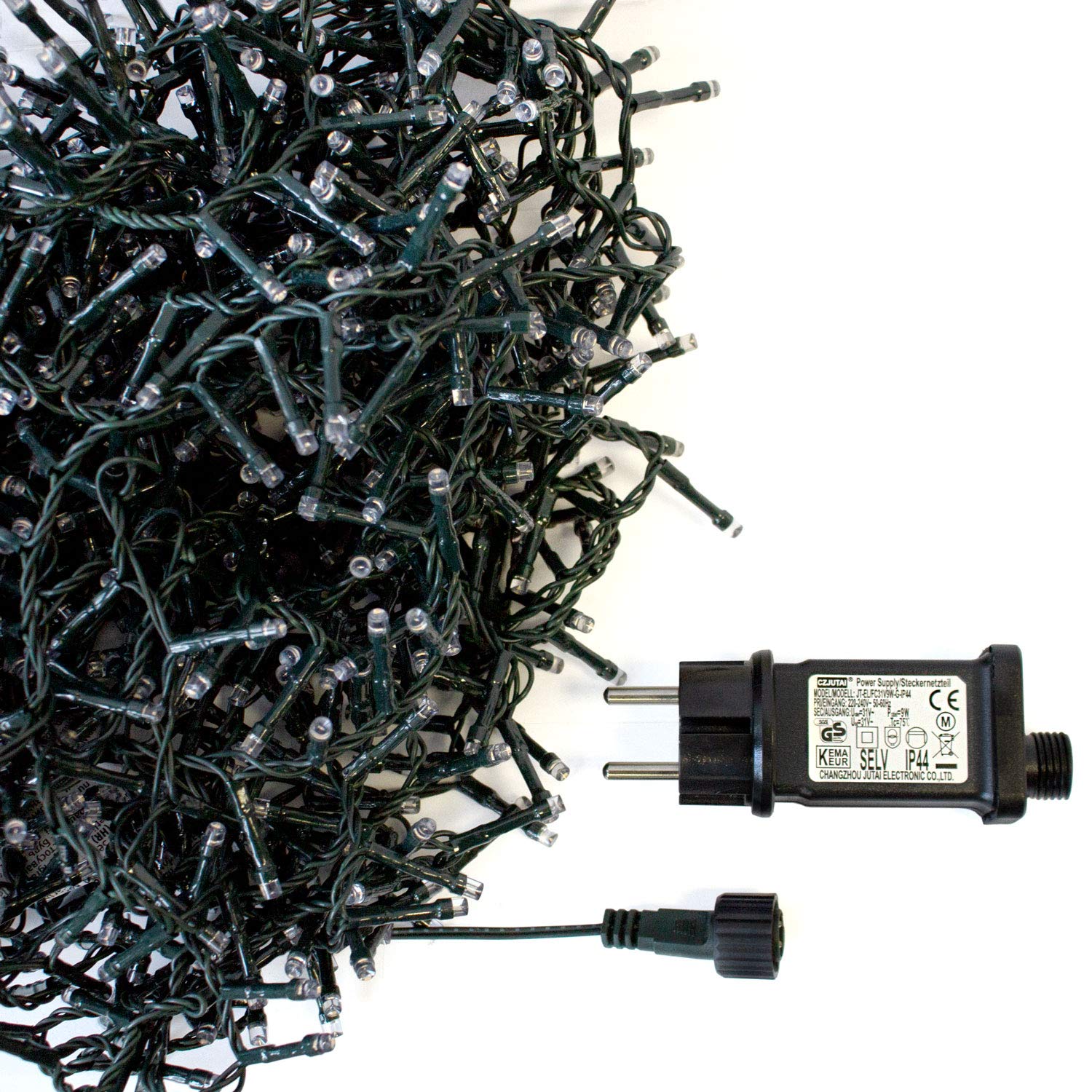 Unbekannt Lichterkette 1200 LEDs 24m 2400cm Warmweiß Innen und Außen Beleuchtung Deko Weihnachten