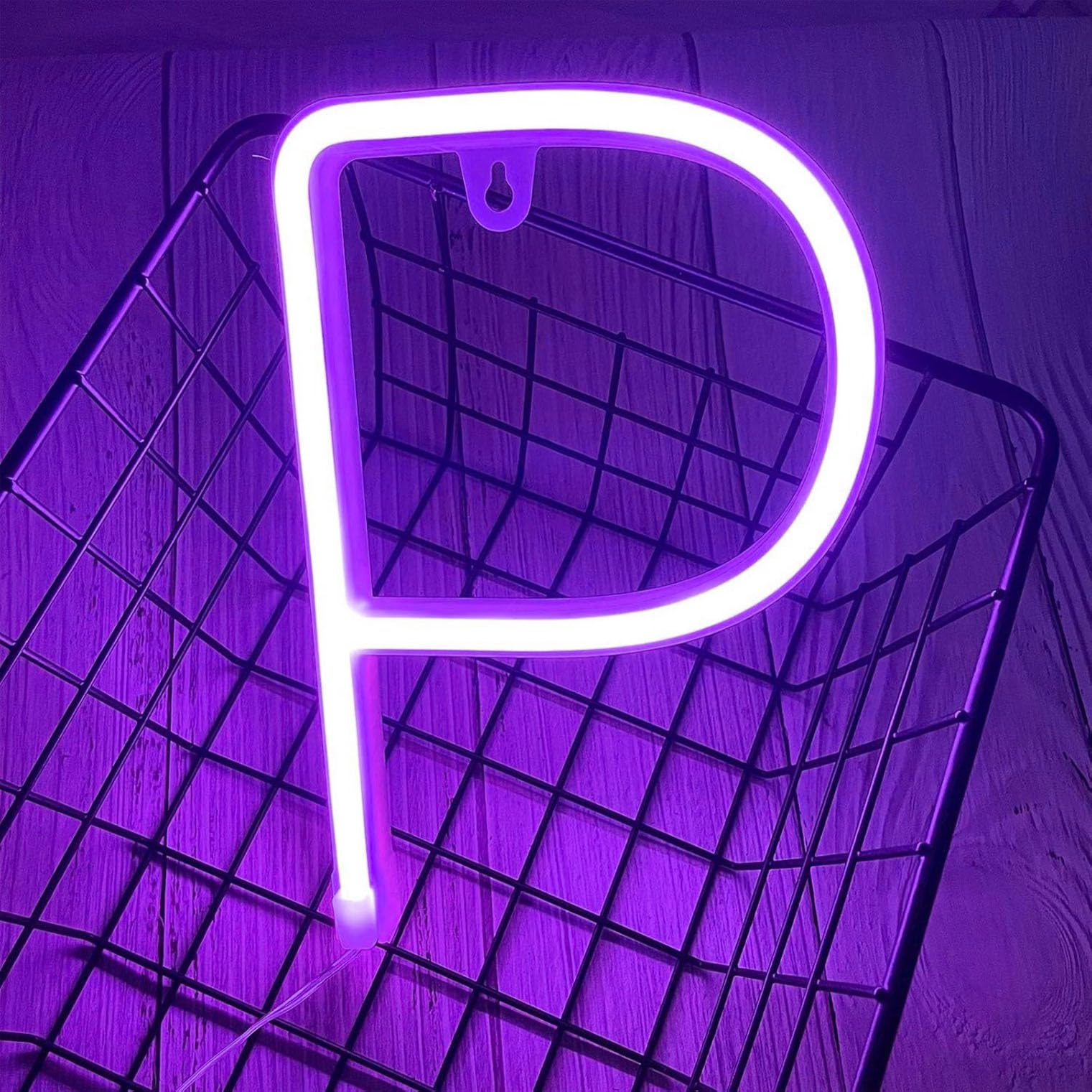 Neon Purple LED Marquee Letter Lights, Light Up Letters Glitter Alphabet Letter Sign Battery Powered for Night Light Birthday Party Wedding Girls Gifts Home Bar Christmas Decoration