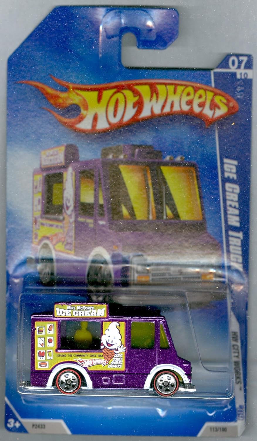 Hot Wheels 2009-113 Ice Cream Truck Red Line HW City Works 5-Spoke PURPLE 1:64 Scale 1:64 Scale