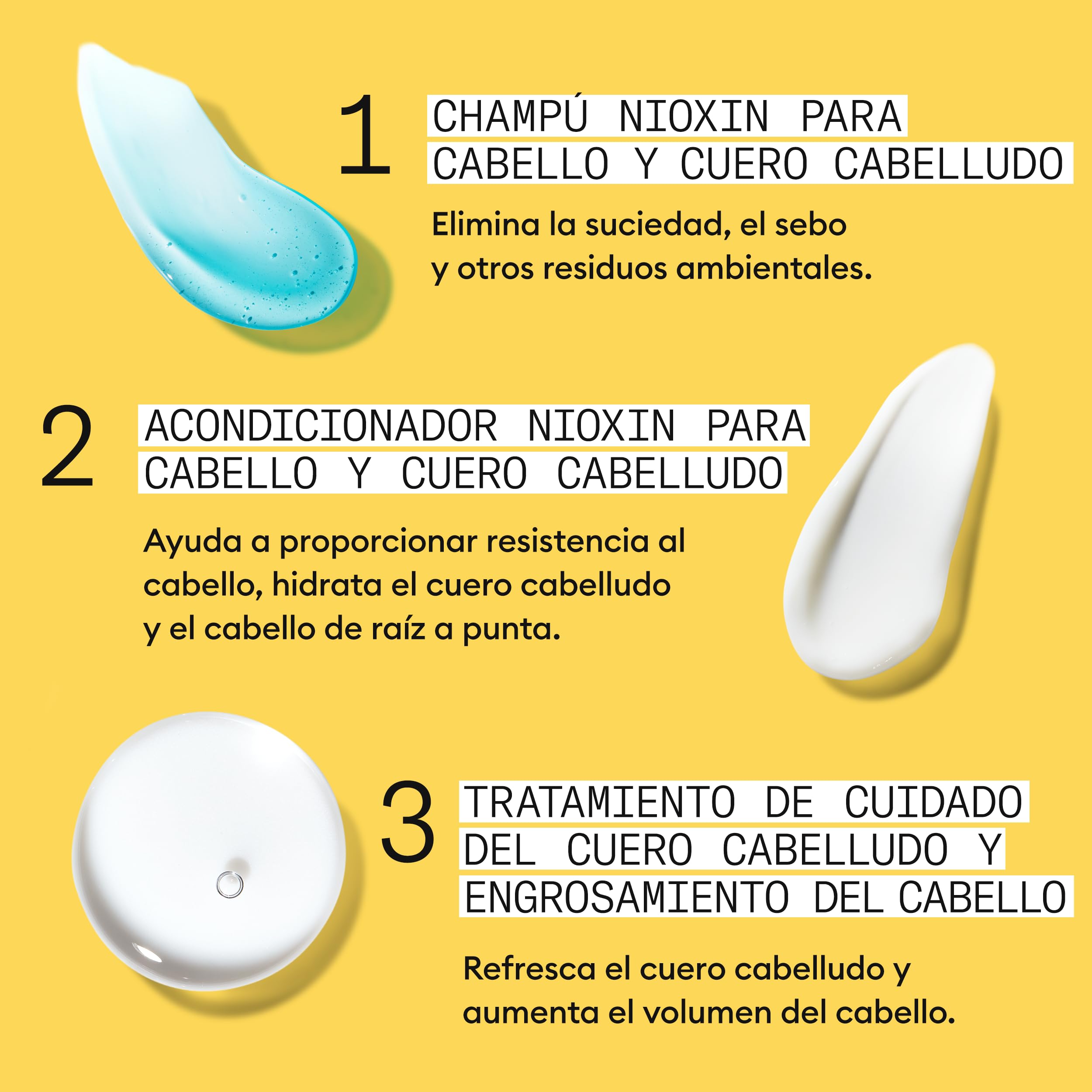 Nioxin Sistema 1 - Champú / Acondicionador / Tratamiento - para Cabello y Cuero Cabelludo - Cabello Natural con Debilitamiento Leve