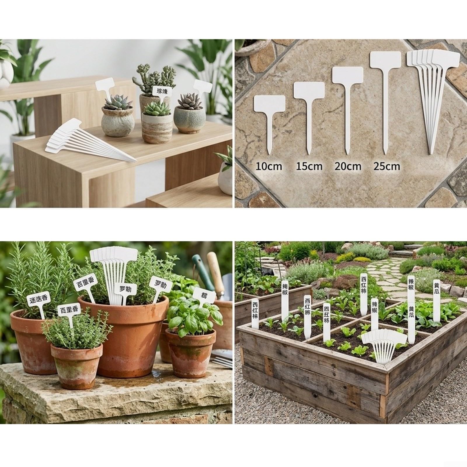 Wasserdichte Pflanzenetiketten, hohe Pflanzenetiketten mit Permanentmarker, 27,9 cm, Kunststoff, Gartenanhänger für Outdoor, Gemüse, Kräuter, Blumen, für Gewächshaus, Kinderzimmer, 50 Stück