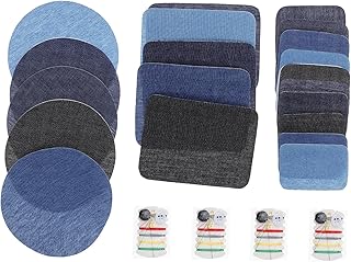 Vestido 4 Conjuntos De Adesivos Jeans Jeans Azul Jeans Bordados Decoração Azul Kit De Reparo De Roupas Ferro Em Crachás Suéter DIY Remendo De Ferro Em Tecido Remendo Remendos De