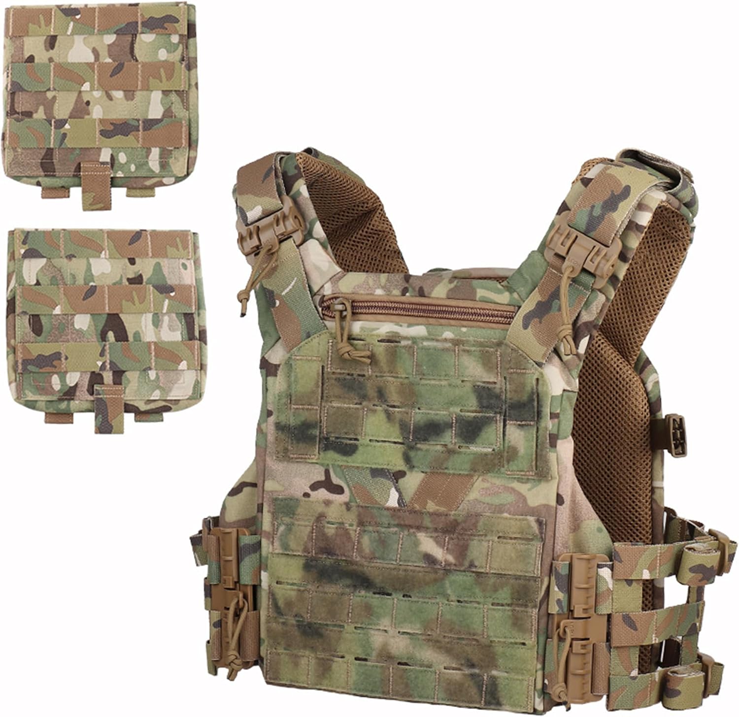 UniPro VE-83 MC Tactical Vest - Quick-Release Buckles, Padded Shoulders, Hidden Chest Pouch, 15.74" x 10.62", 2.65 lbs