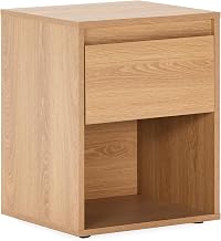 HOMN LIVING Tori Bedside Table 1 Drawer Oak Colour, 40 cm (Width) 35 cm (Depth) 50.5 cm (Height)