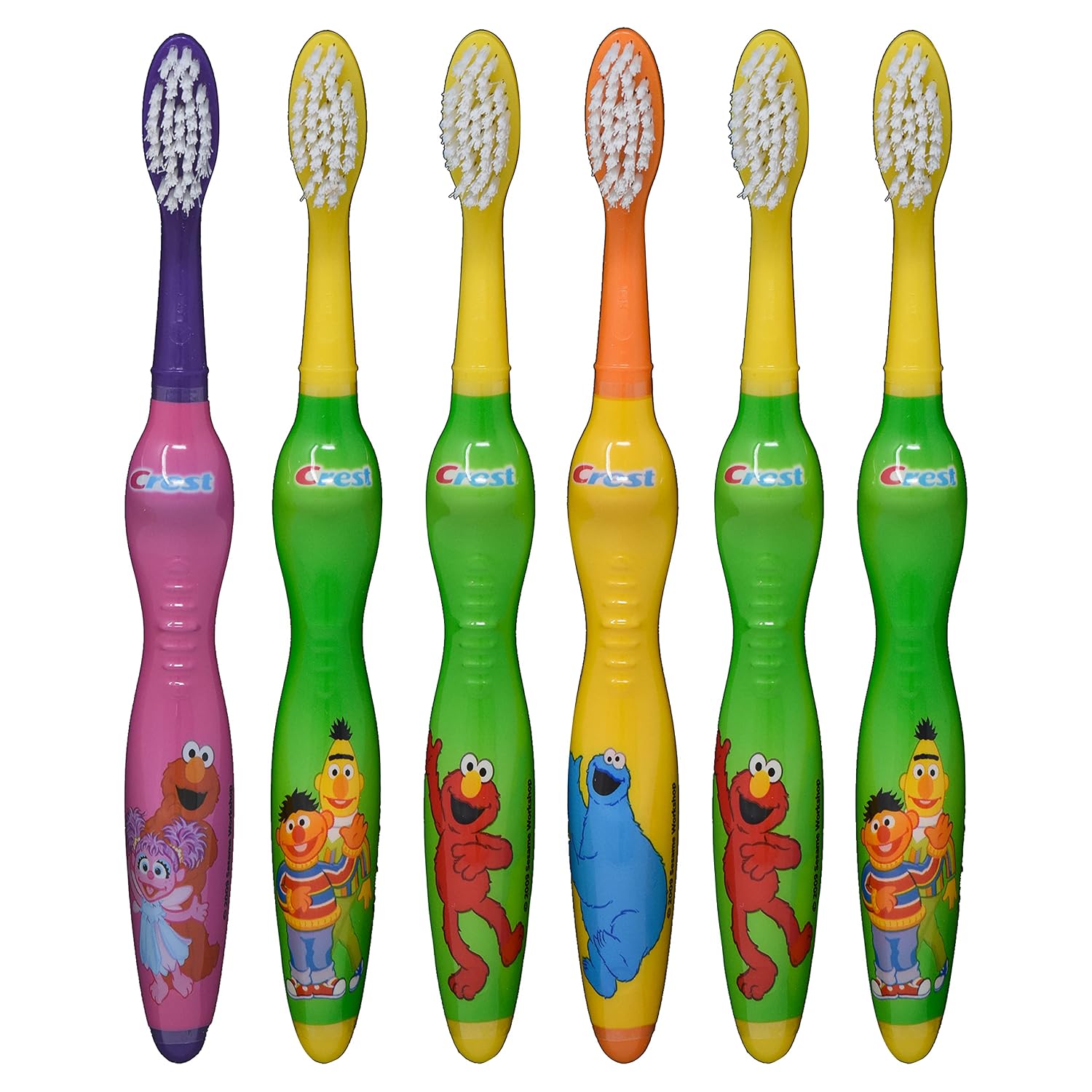 Crest Oral-B Kids Soft Toothbrush featuring Sesame Street, (Three 2 Packs) for Ages 2+ (Characters May Vary)
