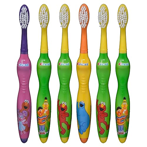 Miniatura 2 de Crest Oral-B - Cepillo de dientes suave para niños con Plaza Sésamo, (tres paquetes de 2) para mayores de 2 años (los personajes pueden variar)