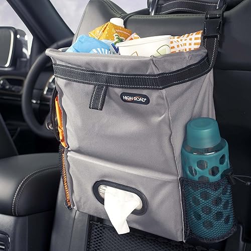 Bolsa de basura y organizador para asiento trasero de coche High Road Puff'nStuff, Gris
