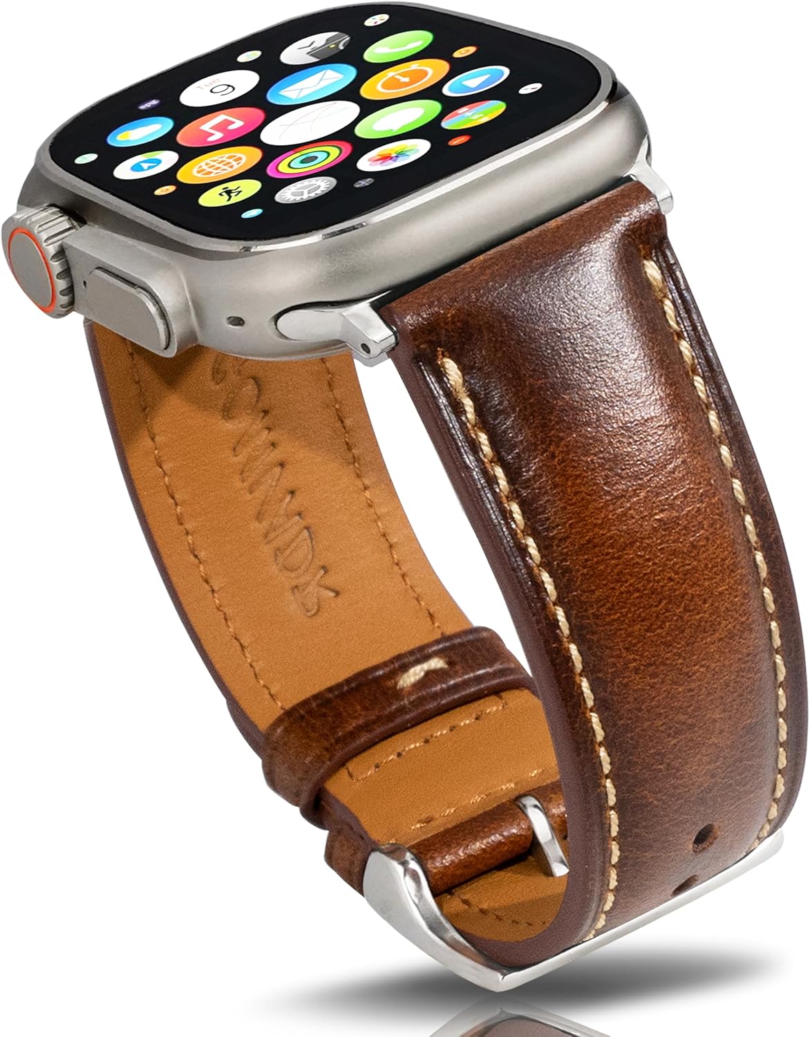 Vintage Leather Bands Compatible with Apple Watch Band 38mm 40mm 41mm 42mm 44mm 45mm 49mm,Wax Oil-tanned Leather Strap for Men Women iWatch Ultra 2/1 SE SE2 Series 9 8 7 6 5 4 3 2 1