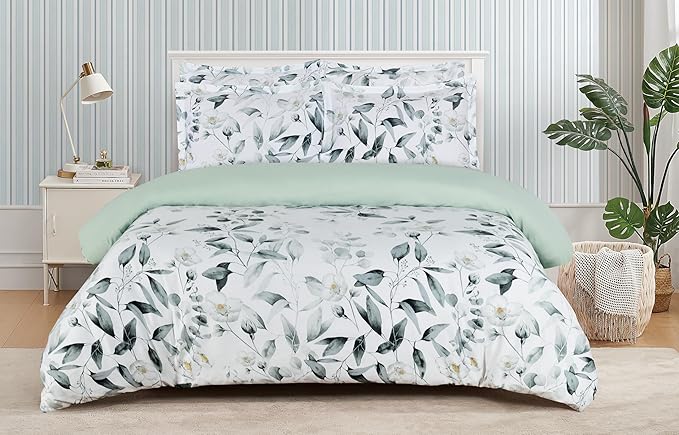 Majestic Giftware Madison Linen 8 Pcs 48" Twin Size Bedding Set (BL505-48T) | Bamboo Bliss 300 TC Cotton Sateen Durable & Washable | 2 Fitted Sheets, 2 Duvets, 4 Pillowcases - Ritz Collection
