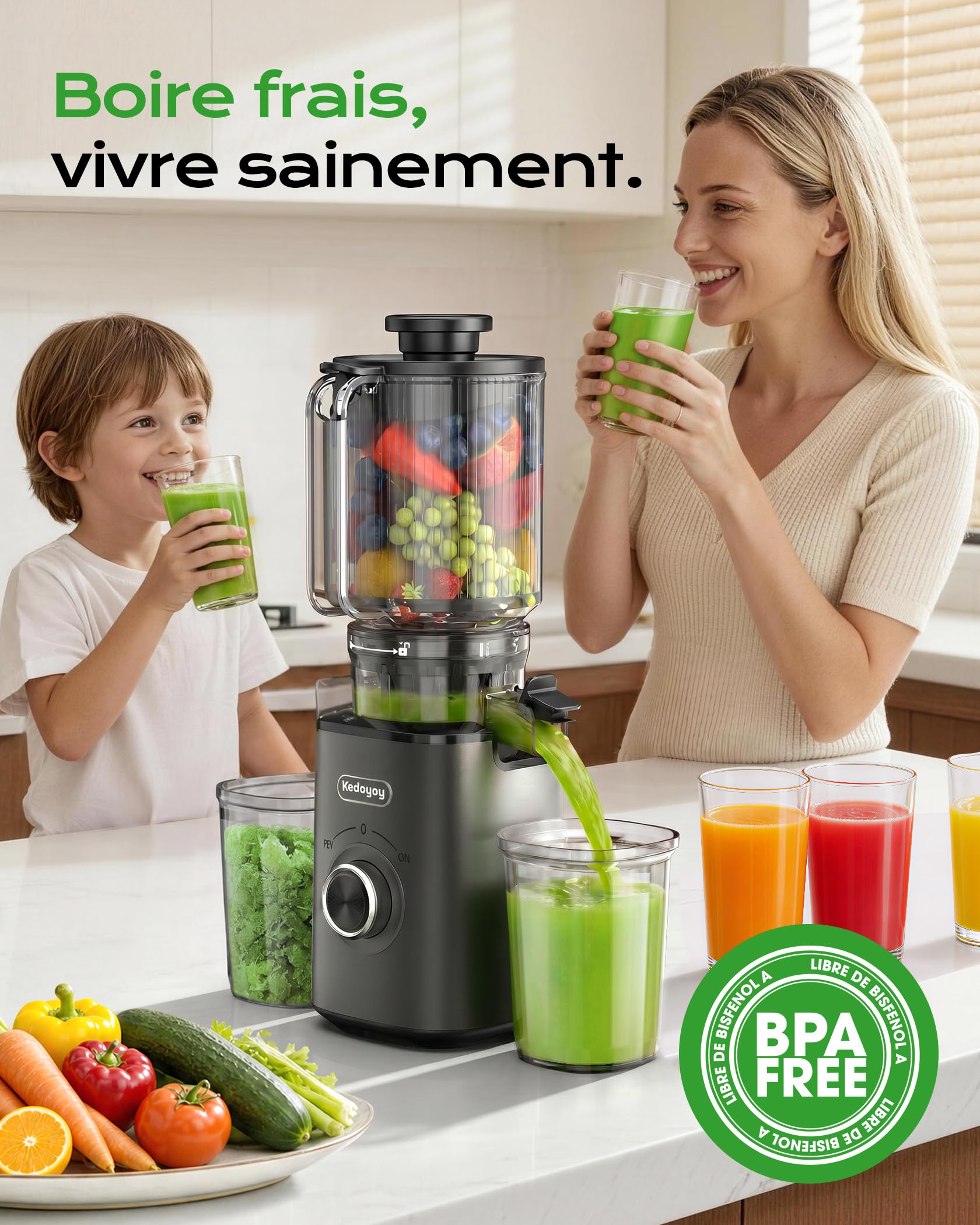 Extracteur de jus de fruits et légumes, 130 mm XL