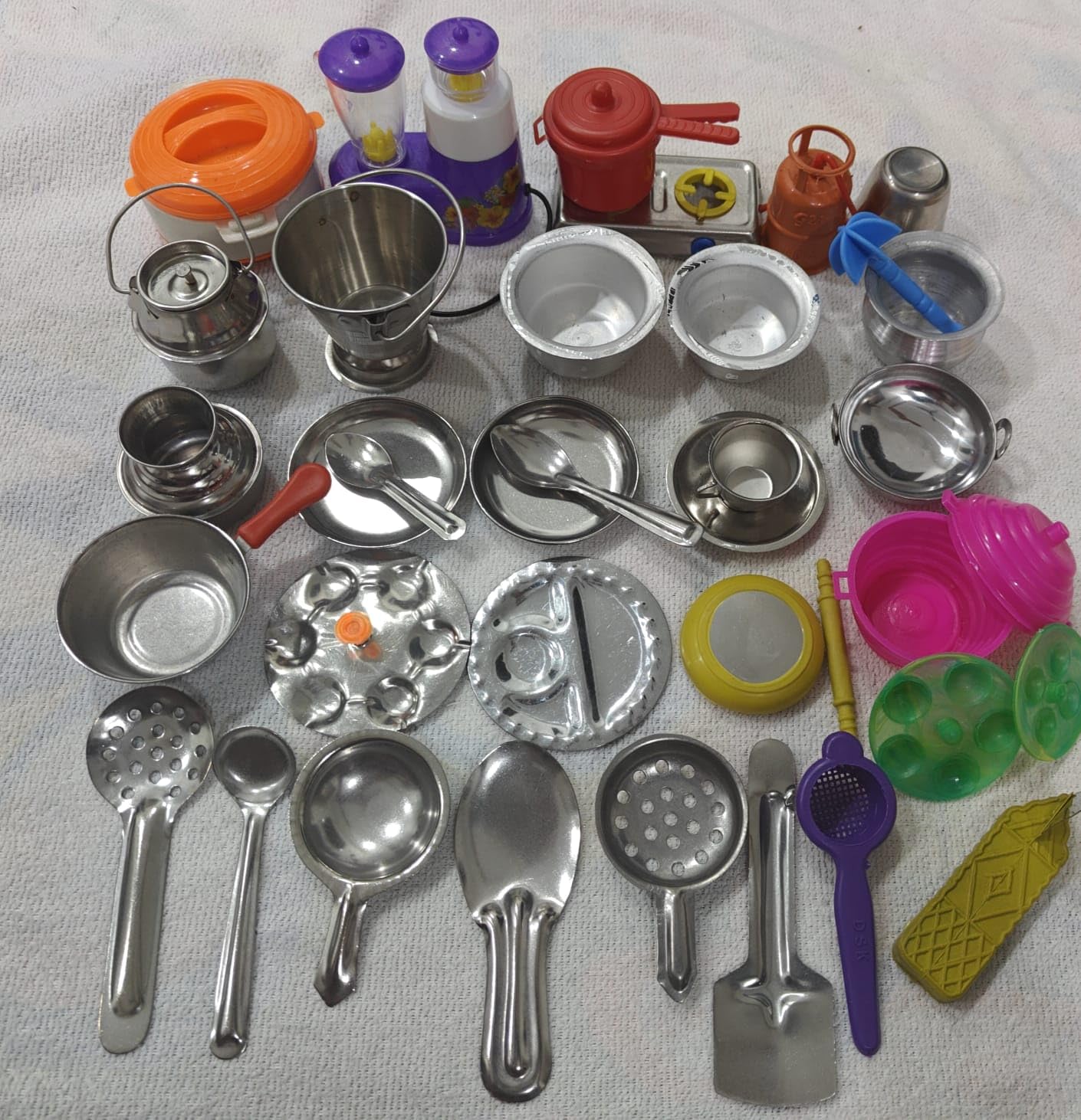 Miniature Kitchen Set,Kitchen Set for Girls, Real Cooking Kit for Play, Steel Kitchen Set for Girls, Cooking Set for Kids, Baby Kitchen Set Toys for Girls-(SKU 32)-image-4