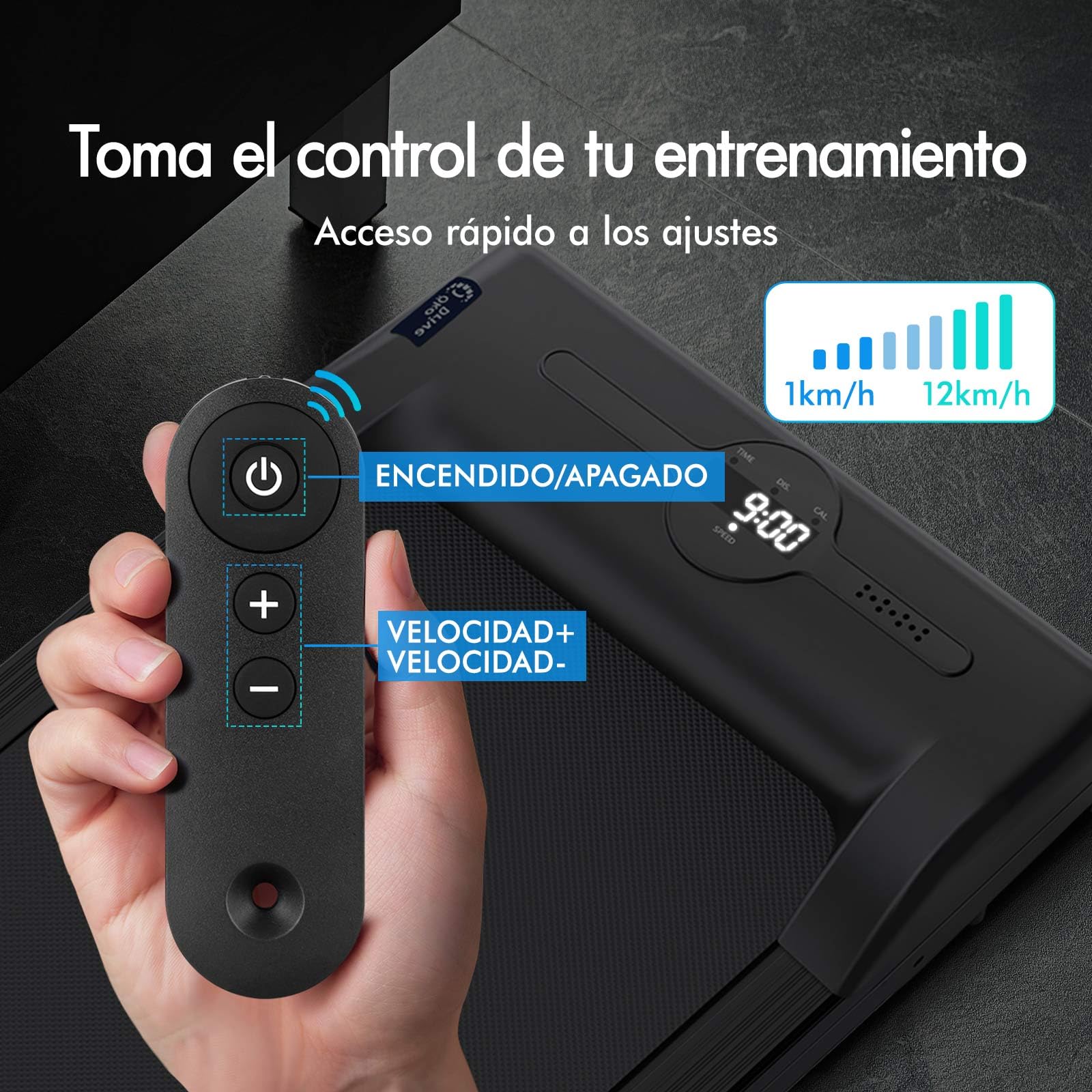 BLACK LORD Cinta de Correr 4 en 1, Walking Pads de 2.2 HP, silenciosa, 9/12 km/h, para Debajo del Escritorio con Altavoz Bluetooth, Equipo portátil para Hacer Ejercicio en casa, 120 kg, con/sin asa