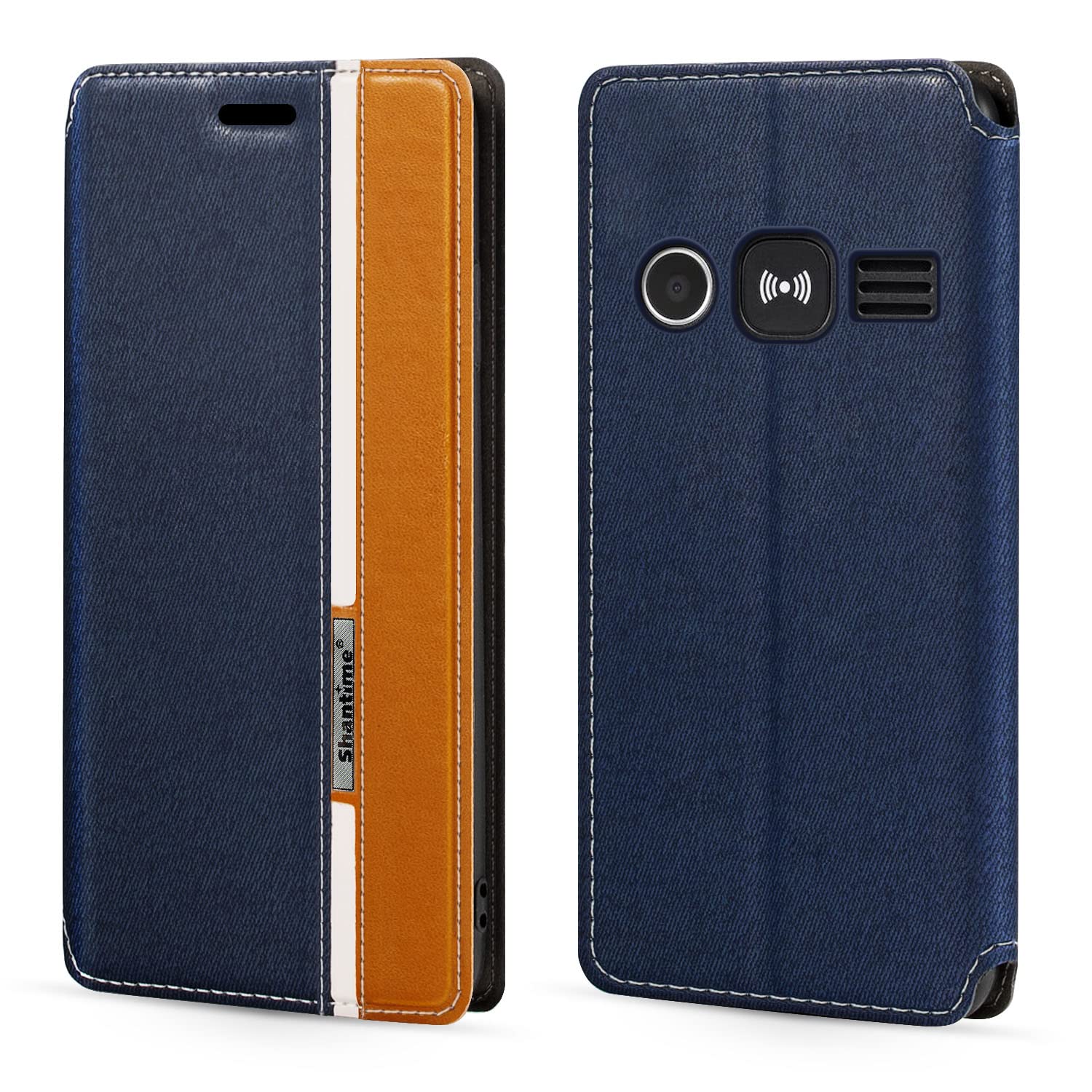 Custodia Flip in Pelle PU Bicolore con Chiusura Magnetica Invisibile Compatibile con Ulefone Power Armor 16 Pro, Cover Elegante e Protettiva (Blu