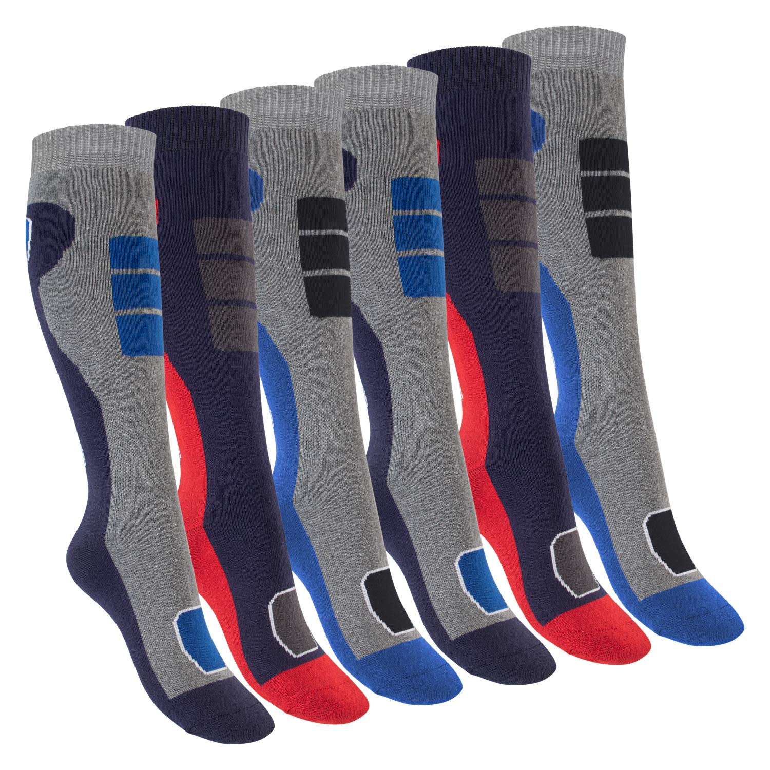 Footstar Lot de 6 paires de chaussettes hautes colorées pour enfant avec effet thermique