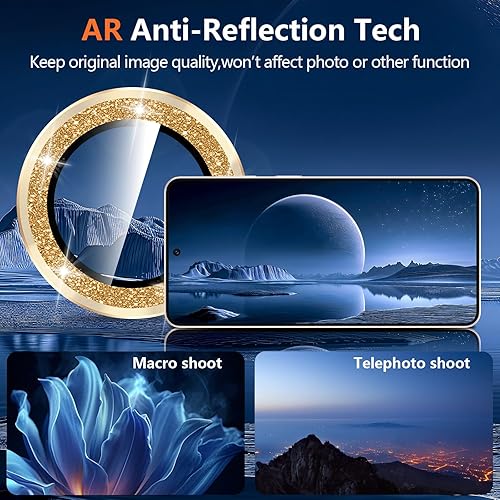 Vista 522 de para Samsung Galaxy Z Flip 7 Protector de Lente de Cámara, Cubierta de Lente de Vidrio Templado con Anillo de Metal Individual, [Fuerte Adhesión] 1