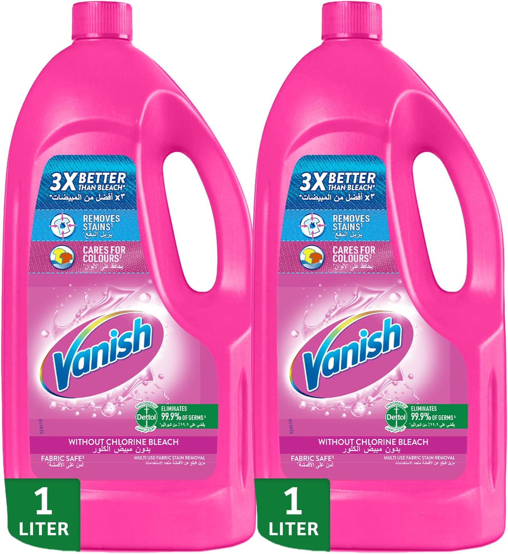 Liquid Fabric Stain Remover 1L+1L Free for Coloured & White clothes